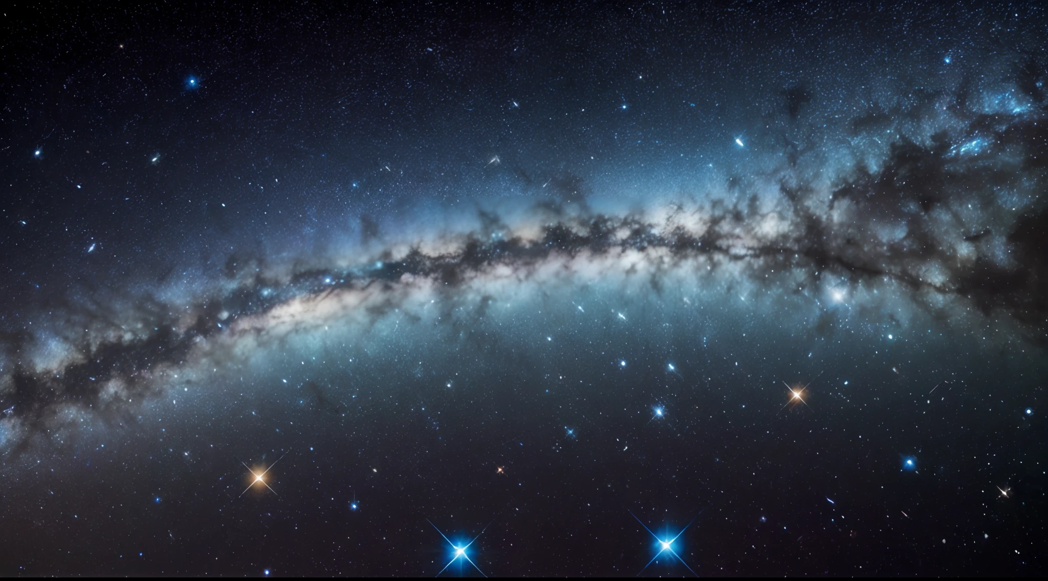 Hubble Space Telescope inspired paintings，Depicts a deep one（A detailed：1.3）The vastness of space, Vibrant colors, Dynamic composition, Realistic details, mind-blowing views, immersive experience, Awesome perspective, Zero gravity feeling, Shining stars, Distant galaxies,  （Starcloud：1.6）Rotate in the distance，Cosmic dust spins，purpleish color，Shades of blue and black predominate，White stripes hint at starlight，[Dense star clusters]，Realistic representation of astrophotography，Digital oil painting technology。