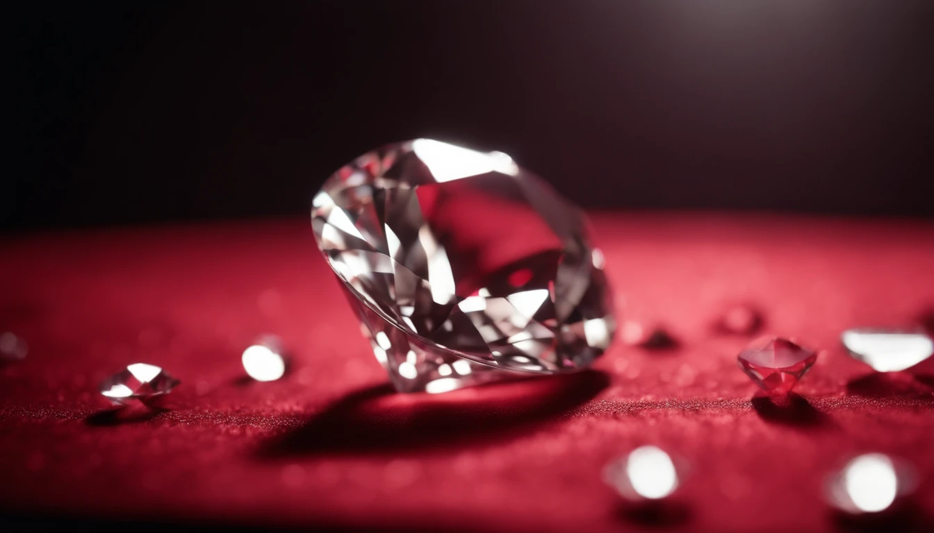 the diamond on the red cloth shatters into tiny shards.