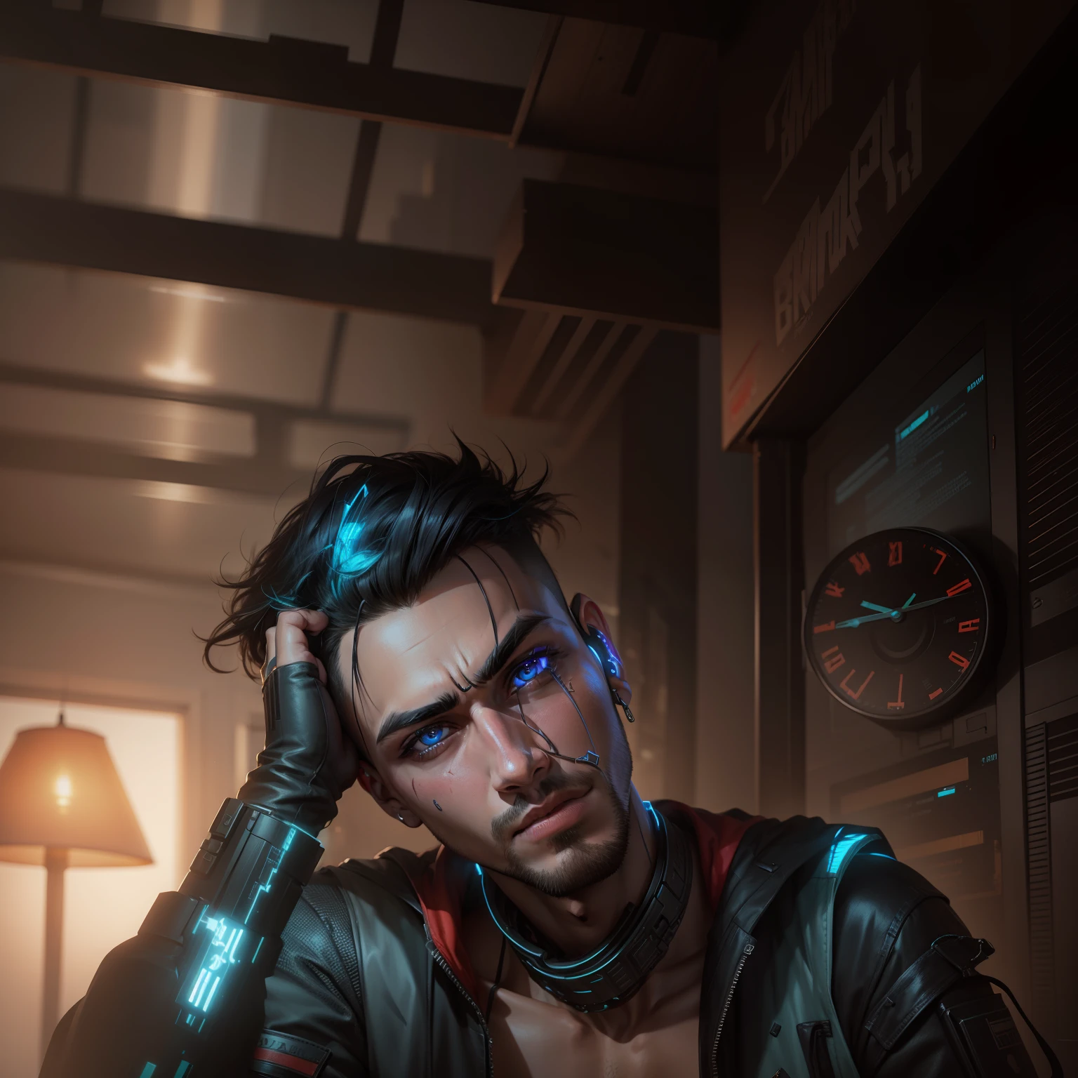 Chenge background cyberpunk handsome boy realistic face 8k ultra realistic face