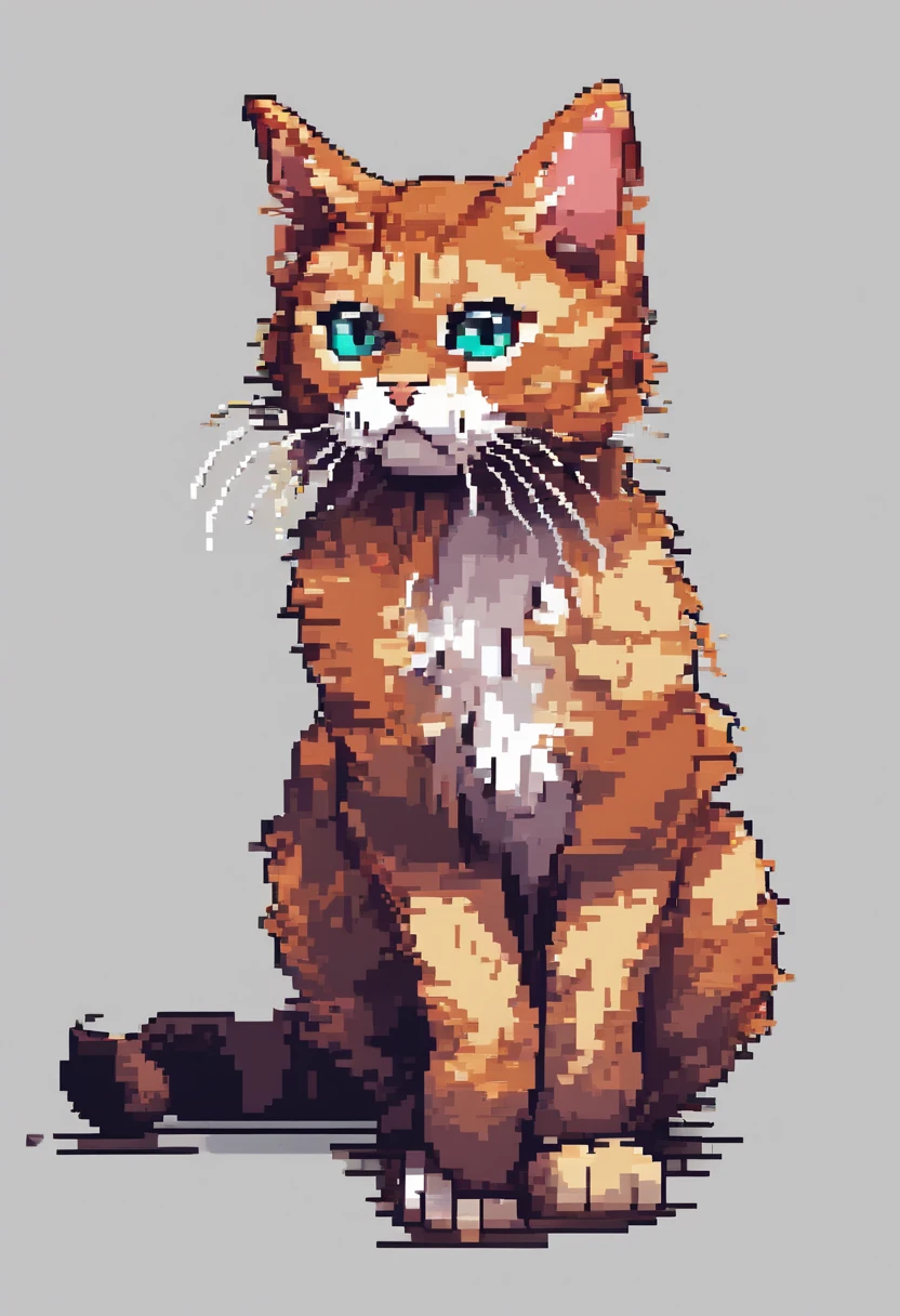 Pixel Art Cat. Cats. 3D pixel art 4K wallpaper. Incredible pixel art details. Pixel art. steam wave. Detailed Unreal Engine pixel art