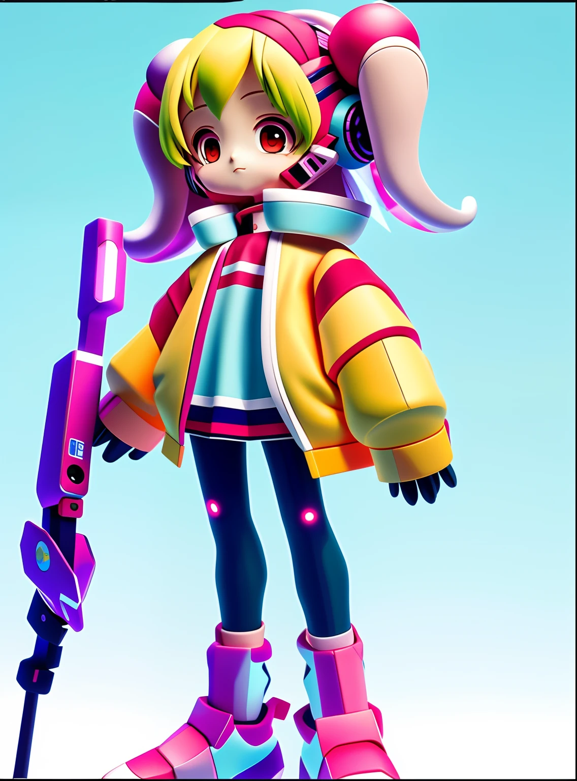 anime visual of a cute girl, anime girl of the future, 2 0 2 2 anime style, pretty anime character design, 2022 anime style, anime robotic mixed with organic, anime style character, Stylized anime, anime figure, clear outfit design, in the art style of 8 0 s anime