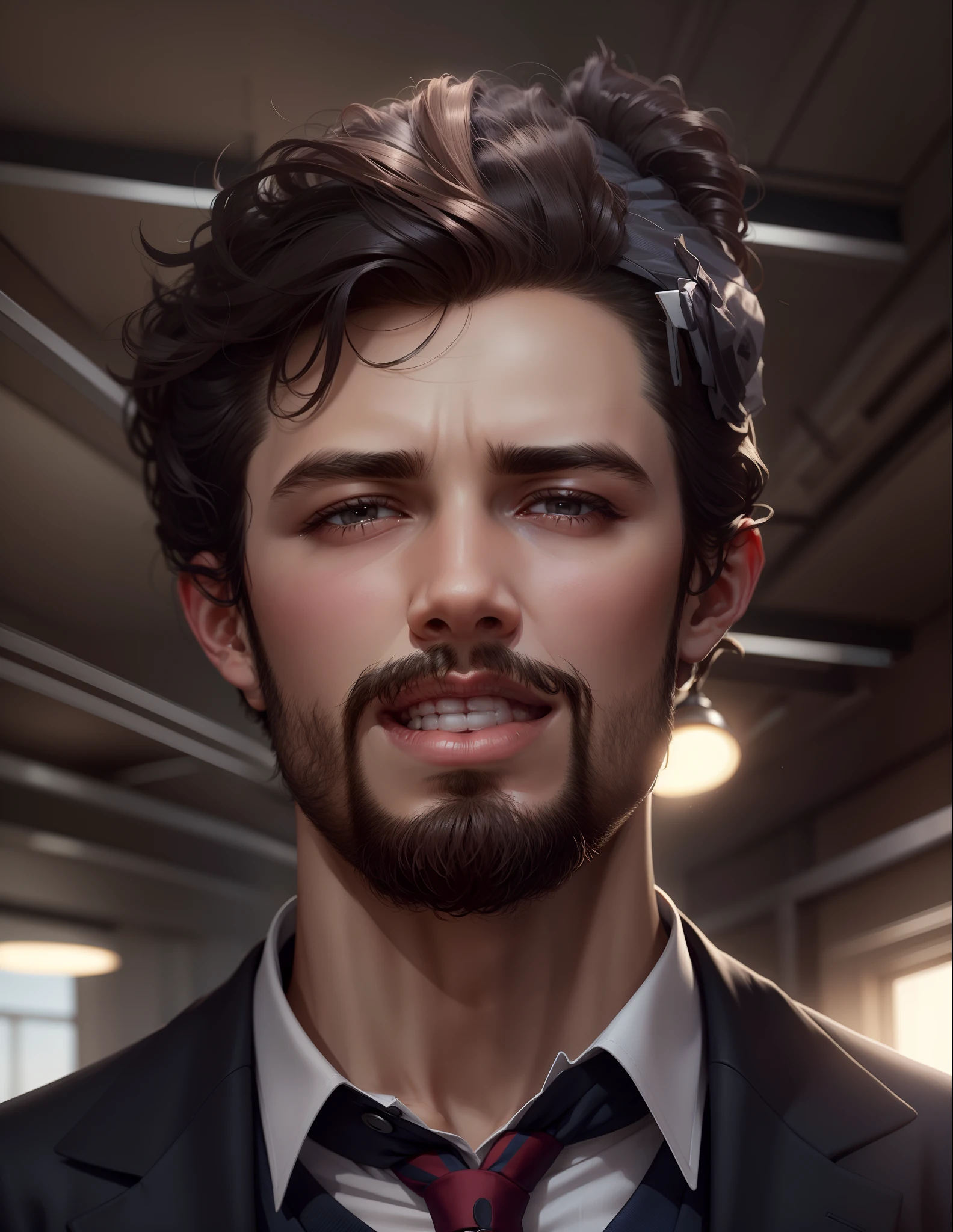 add a tie and coat, make a student from this, dont change any other thing