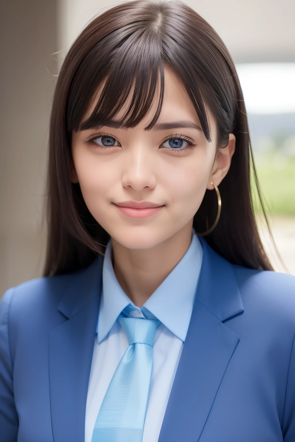 (masterpiece: 1.2), (Highest quality: 1.2), Highest Resolution, Very detailed.masutepiece, Best quality, (16 years old:1.2), Very fine eye clarity, (Symmetrical eyes:1.3), break. ((Girl in preppy uniform)), (Highest quality: 1.2), Very high resolution, Very detailed. Expressive eyes, Beautiful and detailed lips, High resolution detailed hair, Perfect Face, Transparent muscle, Well-groomed hands, Perfect lighting. break. ((Preppy uniform with school crest)), ((Navy Blazer, White shirt, Striped tie, Checked skirt: 1.3)), Knee-high socks、((Big eyes that shine like jewels))、Glossy glossy skin、(Droopy big eyes, Natural Makeup、Ultra-high definition beauty face:1.35)、(Ultra high resolution perfect beautiful teeth, Mid-chest, Tight waist, toothy big smile,medium breasts,slender waist:1.15)、Young and cute gravure