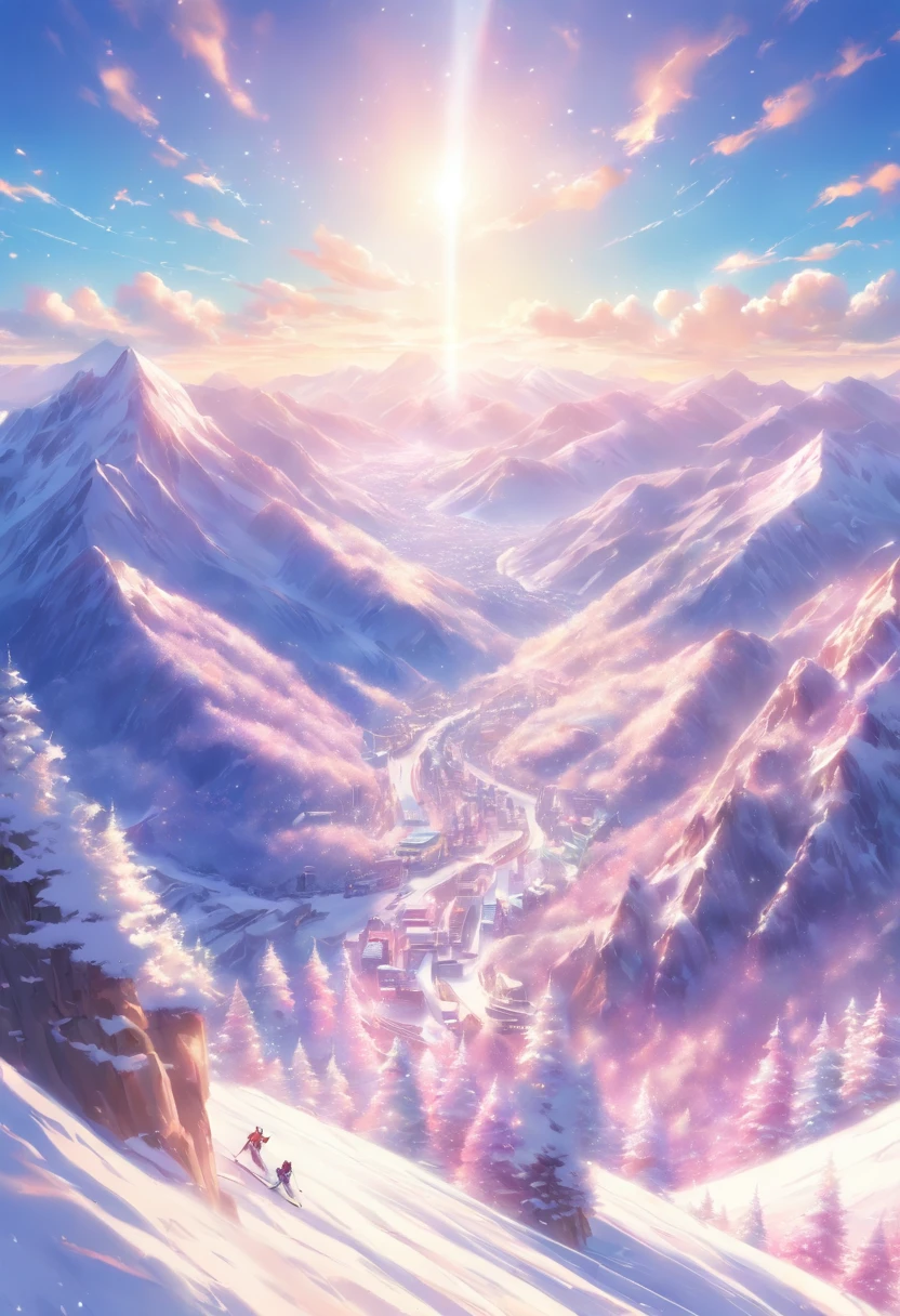 The mountains are silvery white, the sun is shining and the skis wind down fast,