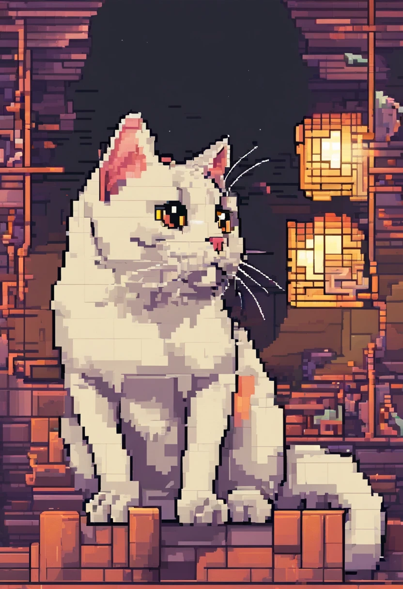Pixel Art Cat. Cats. 3D pixel art 4K wallpaper. Incredible pixel art details. Pixel art. steam wave. Detailed Unreal Engine pixel art
