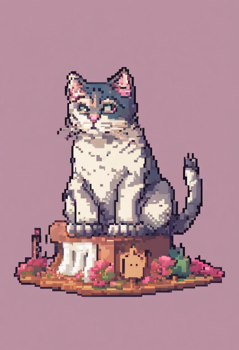 Pixel Art Cat. Cats. 3D pixel art 4K wallpaper. Incredible pixel art details. Pixel art. steam wave. Detailed Unreal Engine pixel art