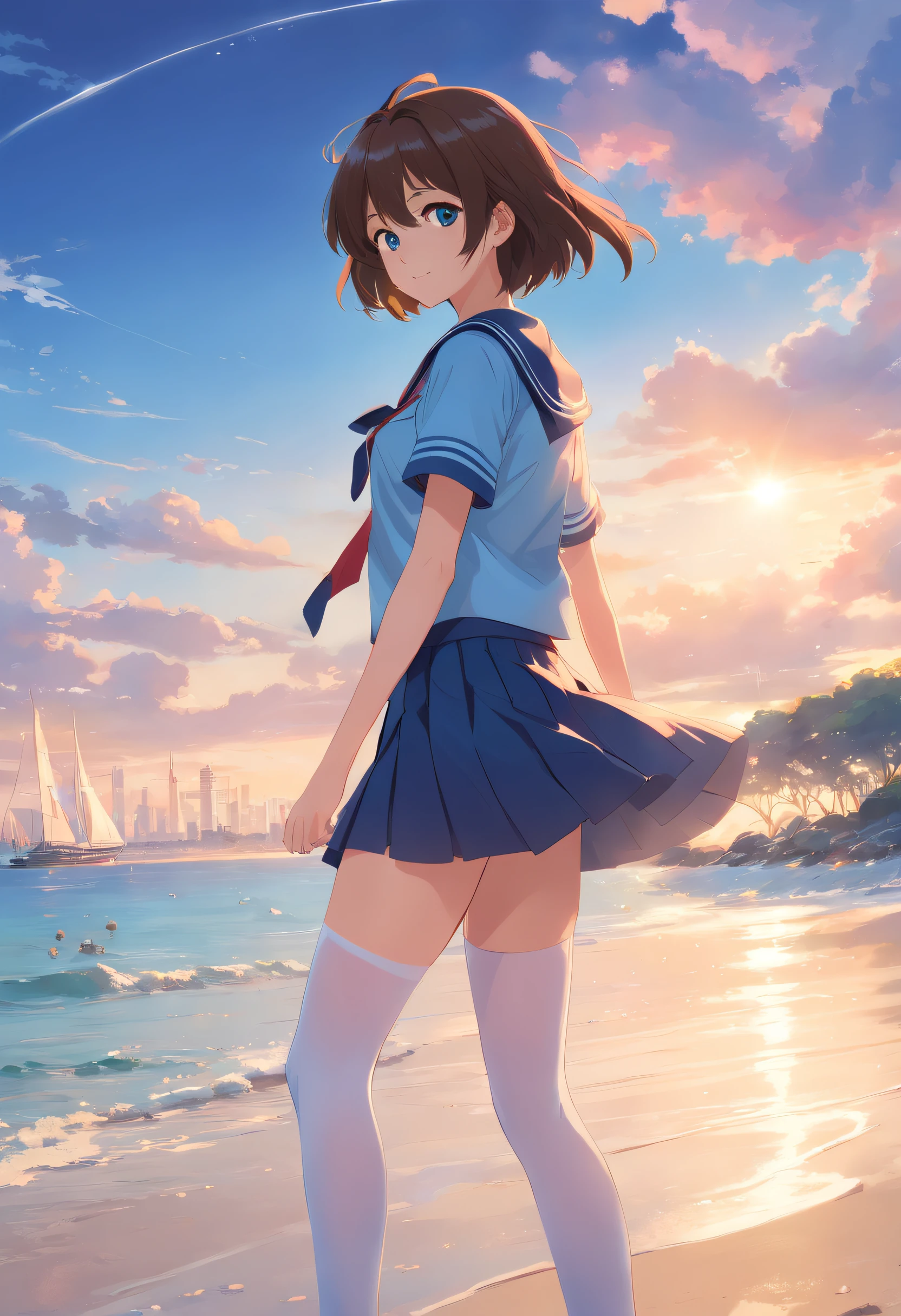 girl with　Panchira　T back　s ass　animesque　quadratic element　High quality　a sailor suit