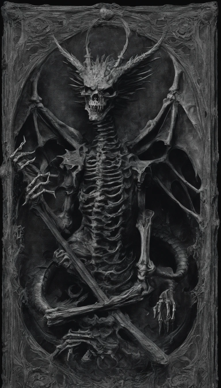Black dragon skeleton