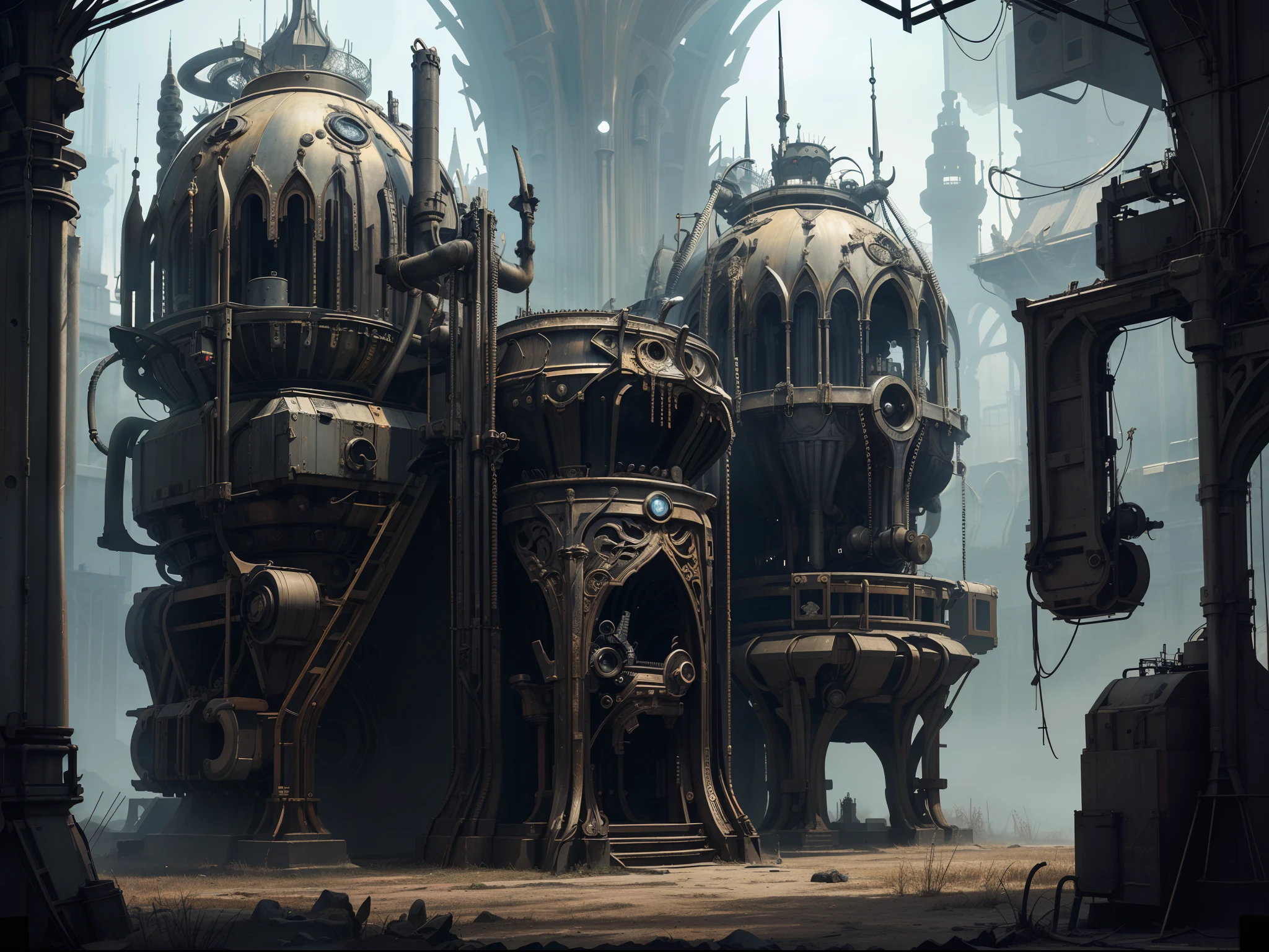 A bizarre object that looks like a fusion of living things and machines。H.R.In the style of Giger's painting。