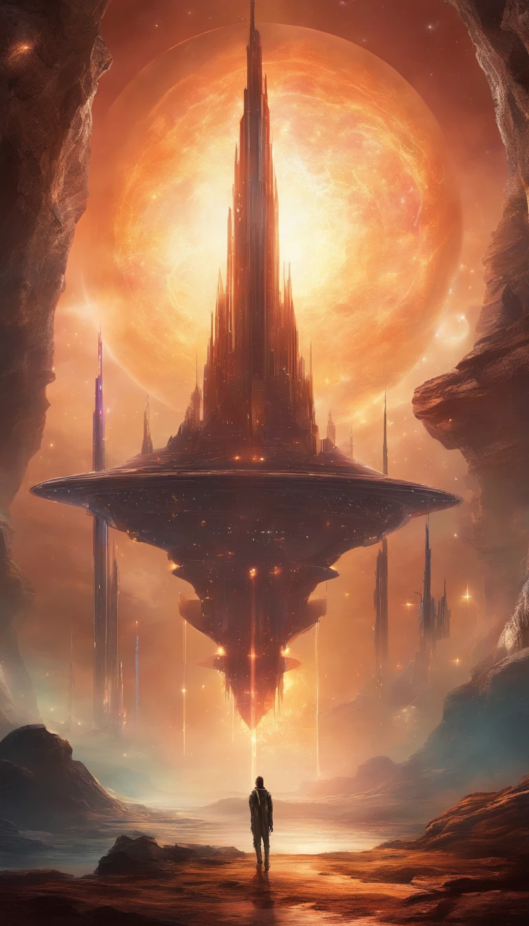 ((Masterpiece)),(Best quality)),Magnificent space image scene,heavenly body,Interstellar,((Huge star gates)),black hole,(((Huge starship))),Spaceship,Shining starry sky,8K,super-fine,high qulity