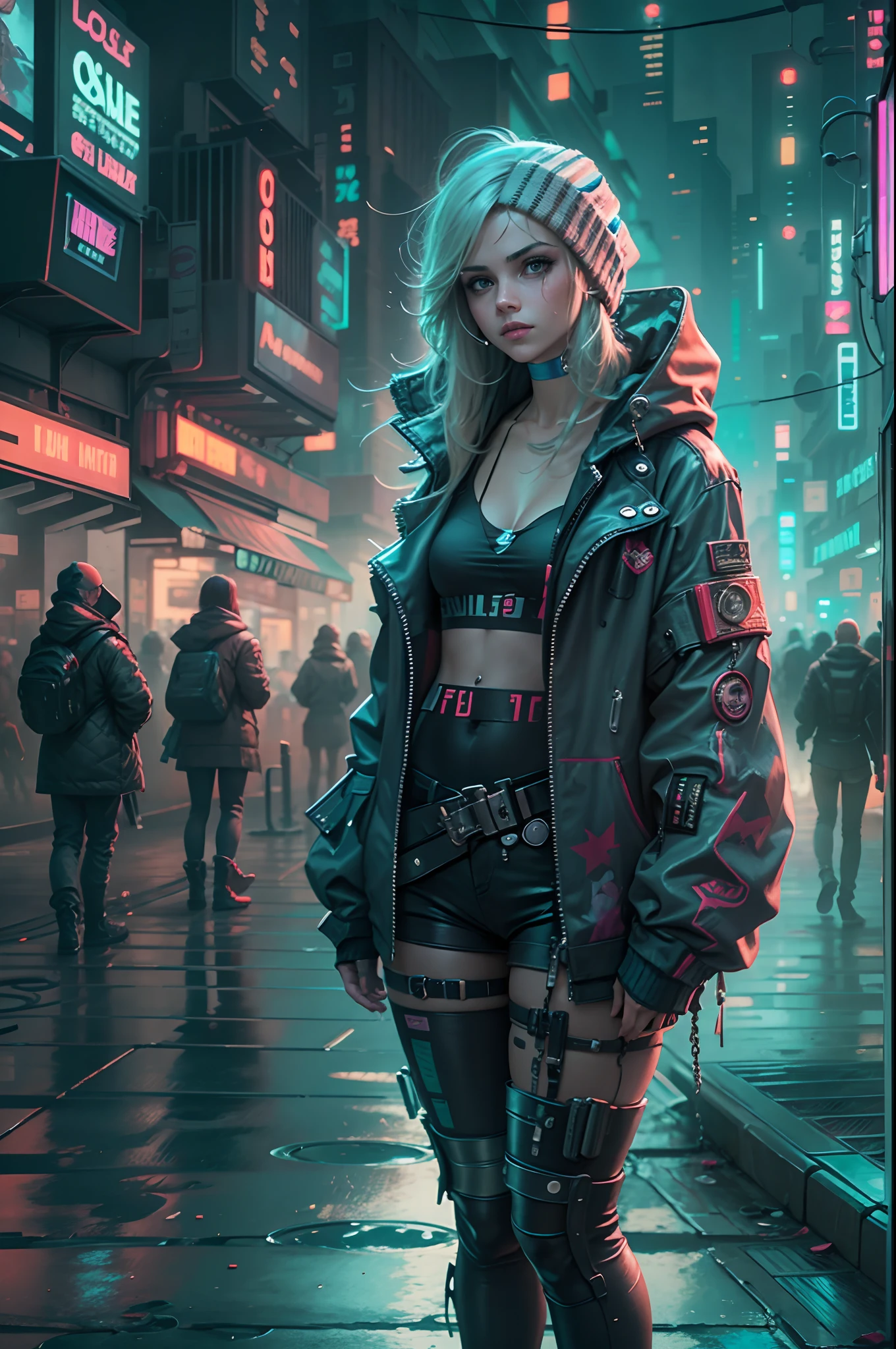 Loepfe-esque girl in a cyberpunk city