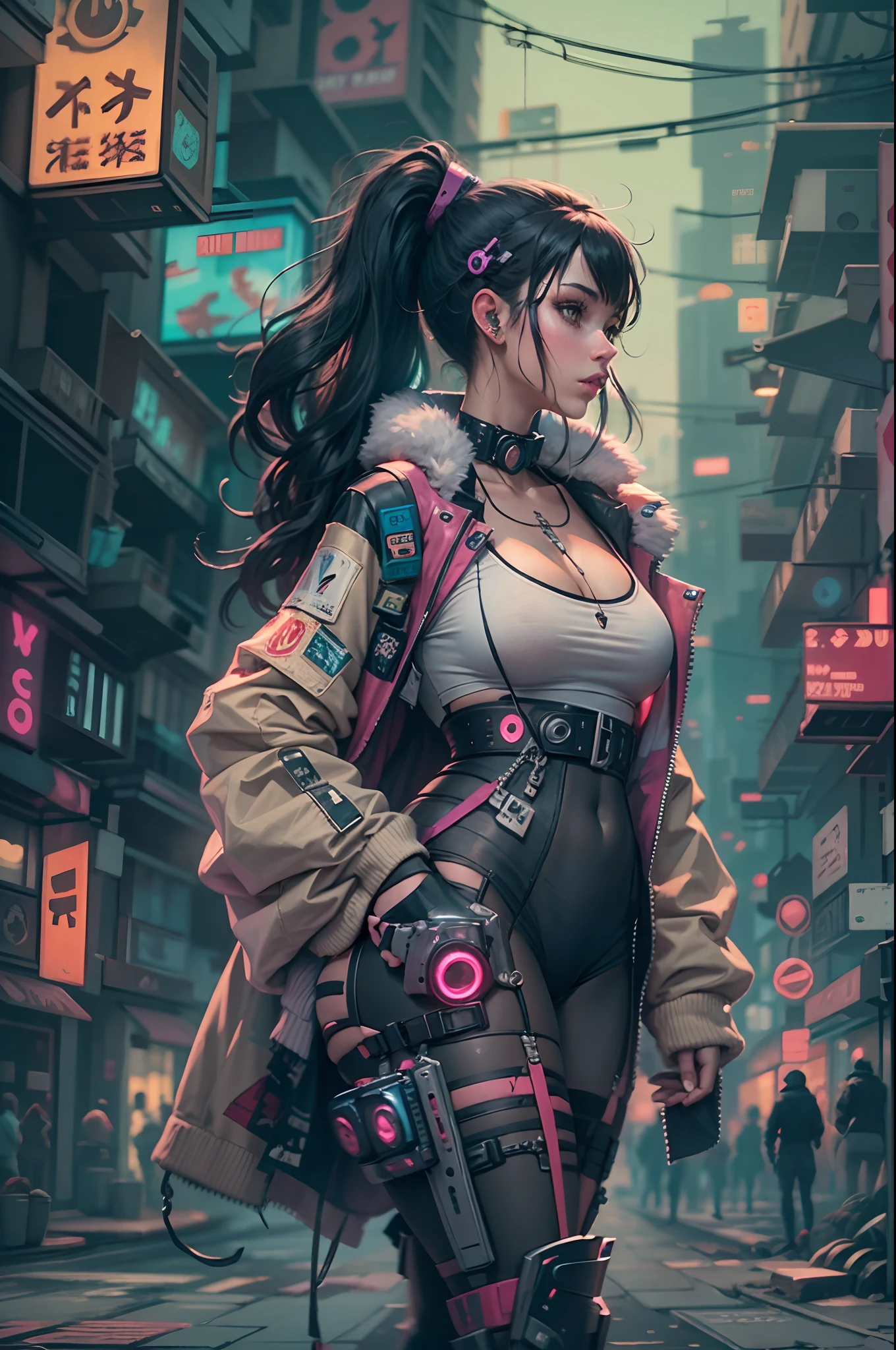 Loepfe-esque girl in a cyberpunk city