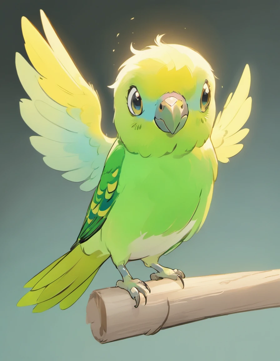 In this captivating illustration, a Budgerigar, affectionately known as a 'Budgie,' takes center stage in the unmistakable artistic style of Pokémon artist Sowsow. The Budgie's petite form is elegantly rendered, showcasing its dainty yet charismatic presence. Against a pristine white background, the bird's vibrant plumage becomes the focal point, a stunning burst of color that contrasts beautifully with the blank canvas.

The Budgerigar's slender body is adorned in a captivating combination of pastel blue and sunny yellow feathers, evoking a sense of cheerfulness and vitality. These feathers are meticulously detailed, with subtle shading and highlights that lend depth and dimension to each delicate feather. The Budgie's tiny feet grasp a miniature wooden perch, adding a touch of authenticity to the scene.

Its petite head is graced with a pair of lively, inquisitive eyes that radiate intelligence and curiosity. The beak, perfectly suited for cracking seeds, is finely rendered with a hint of a playful tilt. The bird's tiny crest, often raised in moments of excitement, adds to its endearing charm.

The Budgerigar's wings are outstretched in a pose that captures a sense of buoyant motion. The primaries and coverts display a mesmerizing gradient of blue and green, creating a sense of fluttering elegance. Each feather is a work of art, with a soft, almost velvety texture.

In this enchanting illustration, Sowsow's artistry captures not only the Budgerigar's striking appearance but also its lively spirit. Against the pristine white background, the bird's vibrant colors pop, making it a delightful and captivating subject for art enthusiasts and admirers of these charming avian companions. It's a celebration of the beauty and charm of the Budgerigar, expertly brought to life in the distinct style of Pokémon artist Sowsow."