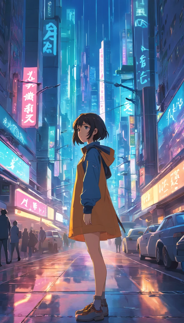 Loepfe-esque girl in a cyberpunk city