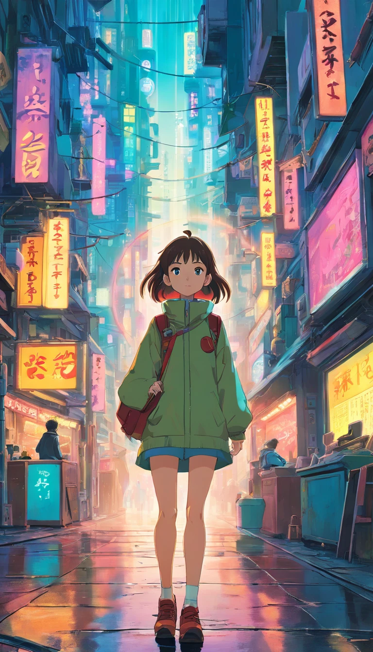 Loepfe-esque girl in a cyberpunk city