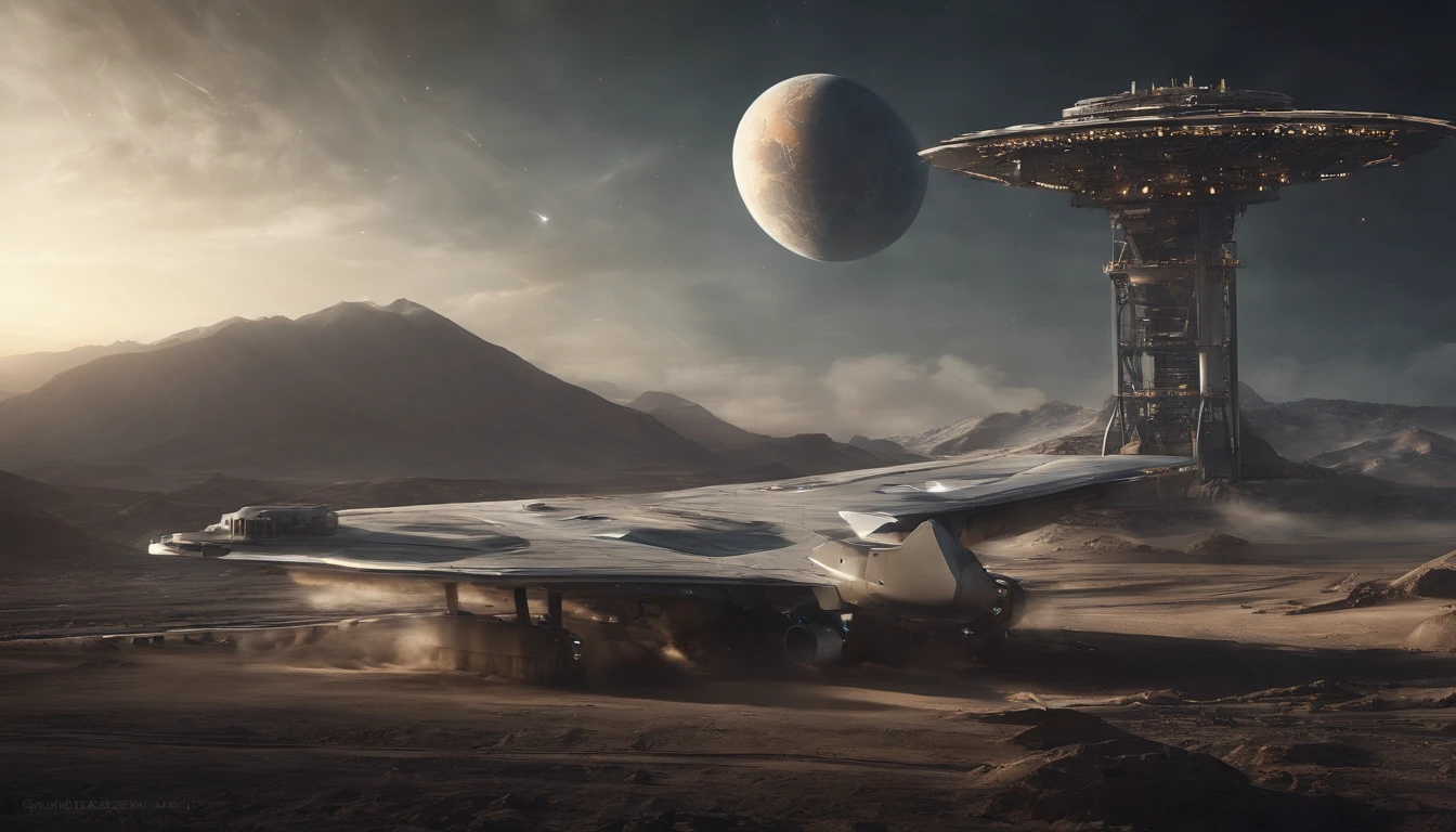 (Best quality,4K,8K,A high resolution,Masterpiece:1.2), Ultra-detailed, (Realistic,Photorealistic,photo-realistic:1.37), Space art, high-angle view:1.2, In space, Large aircraft carriers, Cyberpunk, Magical light, glowing neon lights, Interstellar space, Traversing machine, Futuristic technology concept, computers, Interstellar Travel, Magnificent space scenes.