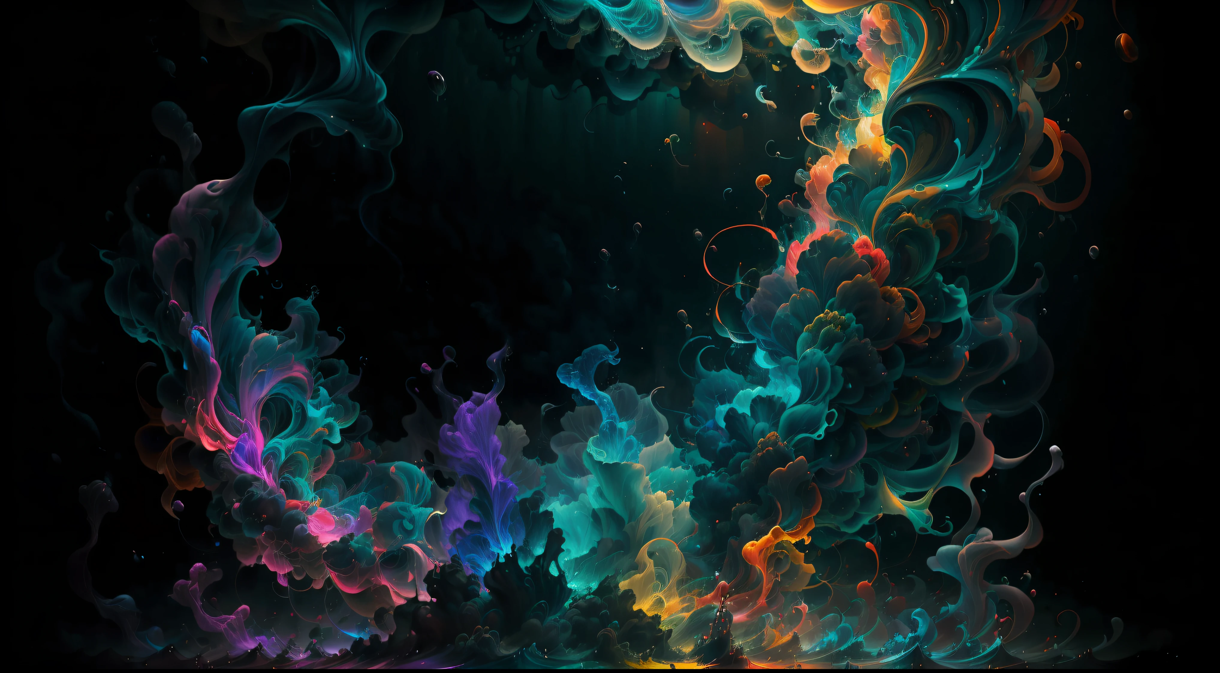 Crea unaobra de arte abstracta fascinante con un enfoque en la fluidez y el movimiento. Un primer plano de un humo colorido se vierte sobre el fondo, humo de color fluido, humo colorido, Humo multicolor, humo coloreado, humo de colores brillantes, acid-colored smoke, Humo de color, humo de arco iris, Background of psychedelic smoke, Humo colorido en el fondo, humo espeso y colorido, Humo giratorio colores radiantes, nubes de humo de colores, humo arremolinado, Arte del humo fluido. Utilice una paleta de colores rica y diversa, Blend tones seamlessly to evoke a sense of continuous movement. Explore the interplay between softness, Suave, Sharp shapes, Dynamic edges. Deja que los colores sangren y se mezclen, giving the impression of swirling currents or energetic vibrations. Incorporar elementos de la naturaleza, like gentle curves that resemble ocean waves, Vibrant bursts reminiscent of blooming flowers, or power lines that resemble gusts of wind. He fuses these natural motifs with abstract forms to create a harmonious and captivating composition.......... Embrace the idea of serendipity and spontaneity while allowing colors and shapes to take shape organically. Anima a la obra de arte a desarrollarse como un viaje, invitar al espectador a explorar e interpretar las profundidades del paisaje abstracto. This work of art should inspire a sense of wonder and fascination....., Atraer a los espectadores a su fascinante mundo de colores y formas. The blend of abstraction and nature will transport observers to a realm of imagination and excitement.........., leaving a lasting impression of beauty and creativity
