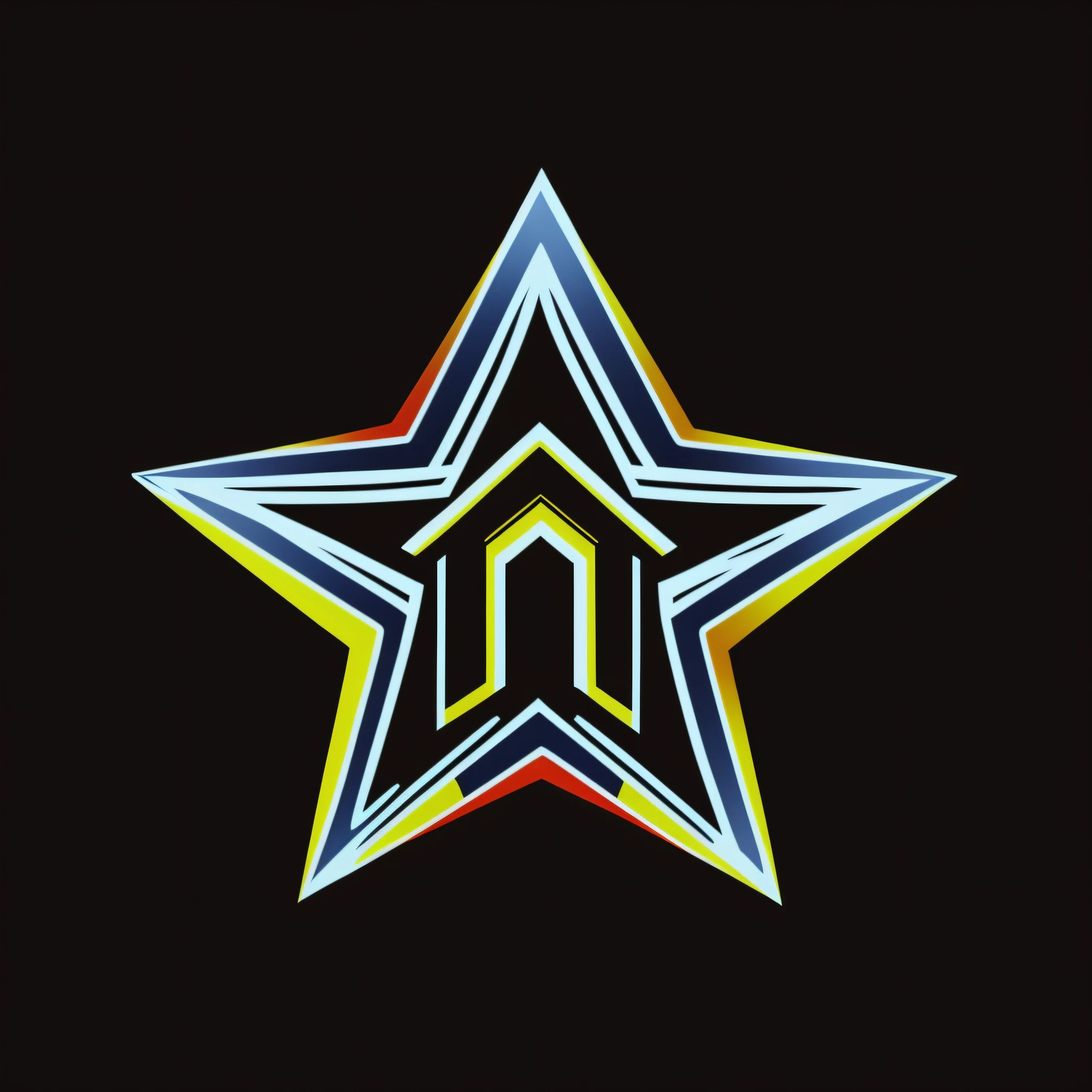 There is a star with a multicolored design on it, telhado estrela, estrela dentro, estrela gigante, Novi Estrelas, Estrela Michelin, Estrela KPOP, magic star, Criador de estrelas, Arte conceitual do logotipo neon da Netflix, feito de luz neon, arte promocional, base estelar, arte do logotipo, estrela nascida, Criado no Adobe Illustrator, Neon stars bursting