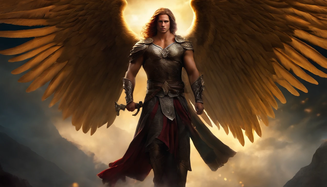 warrior angel, realistic, man