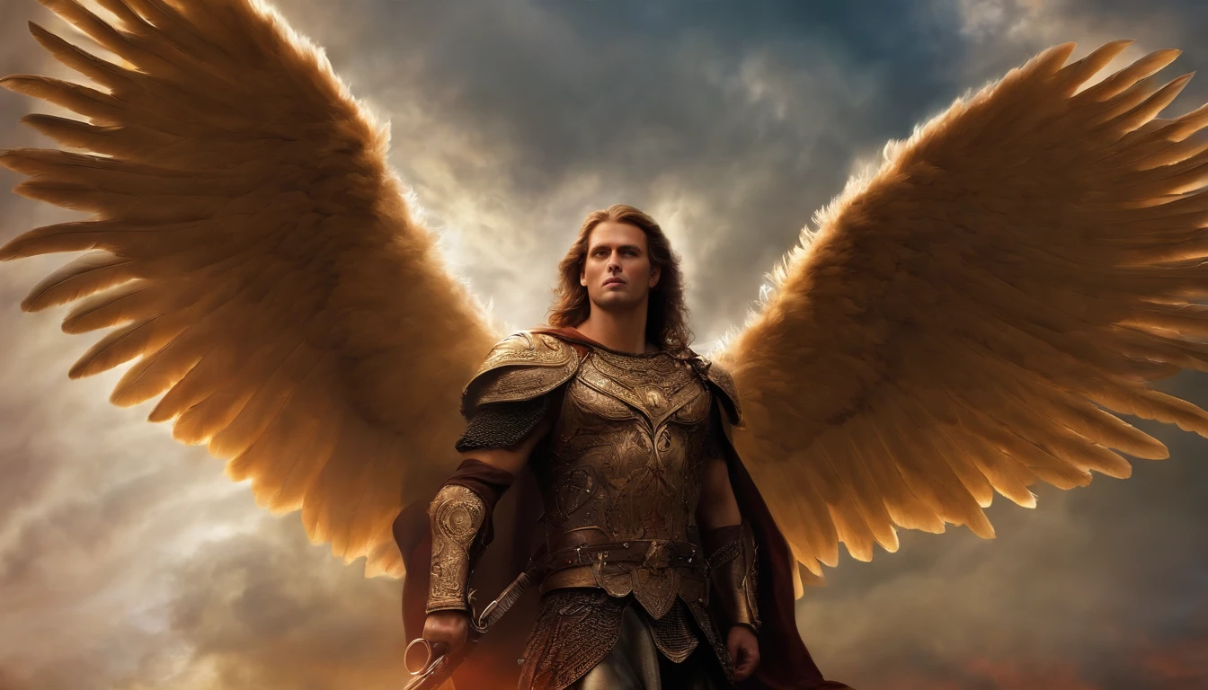 warrior angel, realistic, man