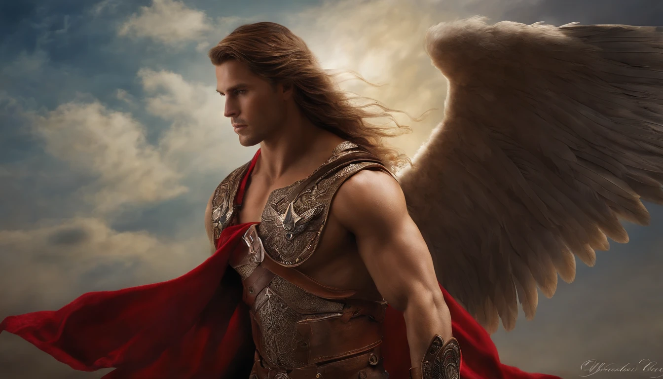 warrior angel, realistic, man