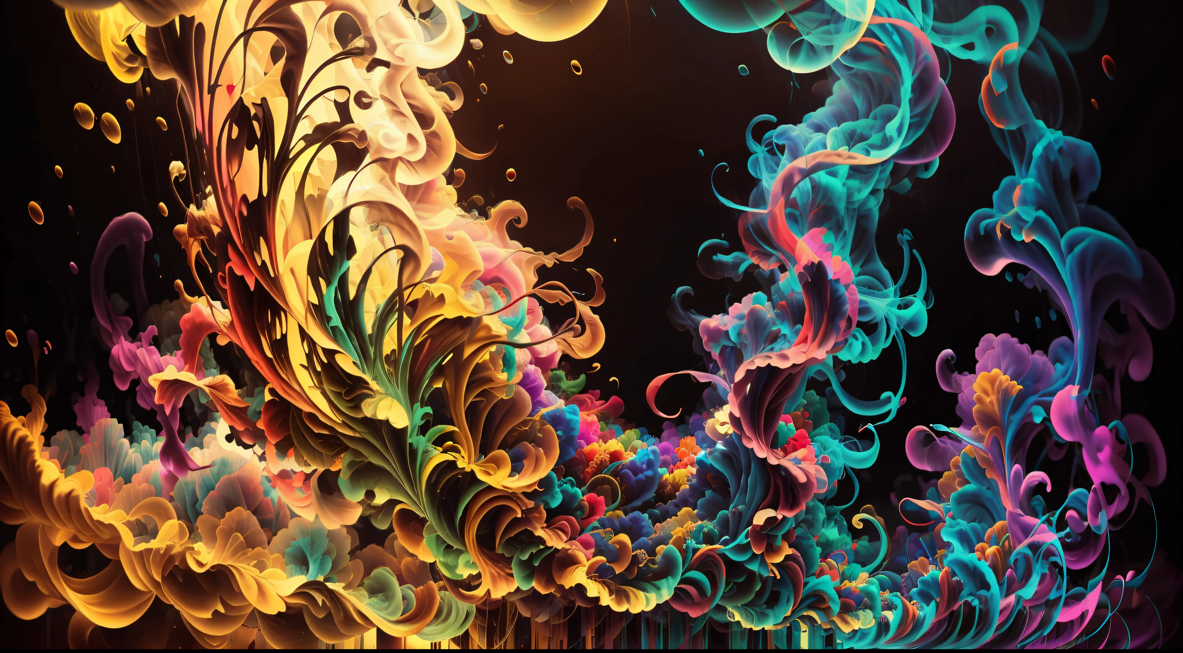 Obra de Arte abstracto. Un primer plano de un humo colorido se vierte sobre un fondo, humo de color fluido, humo colorido, Humo multicolor, humo coloreado, humo de colores brillantes, acid-colored smoke, Humo de color, humo de arco iris, Background of psychedelic smoke, Humo colorido en el fondo, humo espeso y colorido, Humo giratorio colores radiantes, nubes de humo de colores, humo arremolinado, Arte del humo fluido