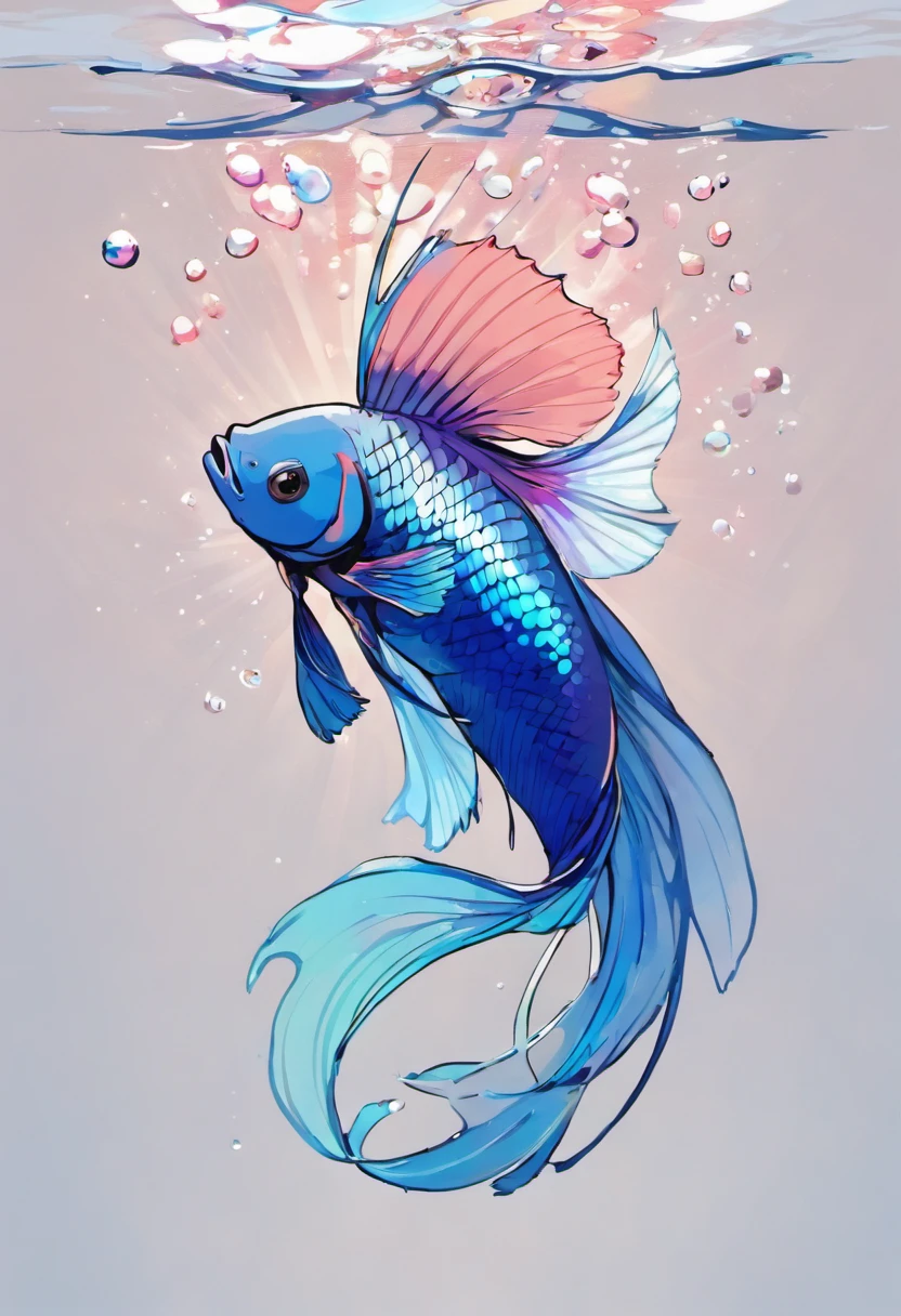 In this captivating illustration, a Betta (Betta splendens) fish graces the viewer with its vibrant and alluring presence. Known for their striking beauty and distinctive characteristics, Betta fish are a mesmerizing subject in the world of aquatic art.
The Betta fish's body is streamlined and elegant, adorned with a finnage that is nothing short of spectacular. Its body displays a rich palette of colors, ranging from deep royal blues and velvety purples to fiery reds and shimmering iridescence. The Betta's scales glint with a subtle luster, creating an enchanting play of light and color that dances across its form.
The Betta's fins are a masterpiece of nature's artistry. The dorsal fin, rising gracefully like a regal banner, showcases a striking blend of hues and intricate patterns. The and pelvic fins, delicate and graceful, complement the overall composition with their exquisite symmetry. Most captivating of all is the Betta's iconic caudal fin, often referred to as its 'tail,' which unfurls in a magnificent display of ethereal beauty. This fin, with its elaborate patterns and radiant colors, serves as a stunning focal point of the illustration.
The Betta's head is equally remarkable, featuring a pair of expressive eyes that shimmer with intelligence and curiosity. The mouth, finely detailed, hints at the fish's carnivorous nature, adapted for capturing prey. Its labyrinth organ, a unique feature in Betta fish, allows them to breathe air from the surface, adding to their fascinating biology.
In this illustration, the Betta fish exudes an aura of confidence and grace, as if it were ready to engage in a mesmerizing aquatic ballet. The play of light and color against a watery backdrop enhances the Betta's enchanting presence, making it a symbol of beauty, elegance, and the wonders of the underwater world. It's a stunning tribute to a species that has captured the hearts, a green iridescent colour,