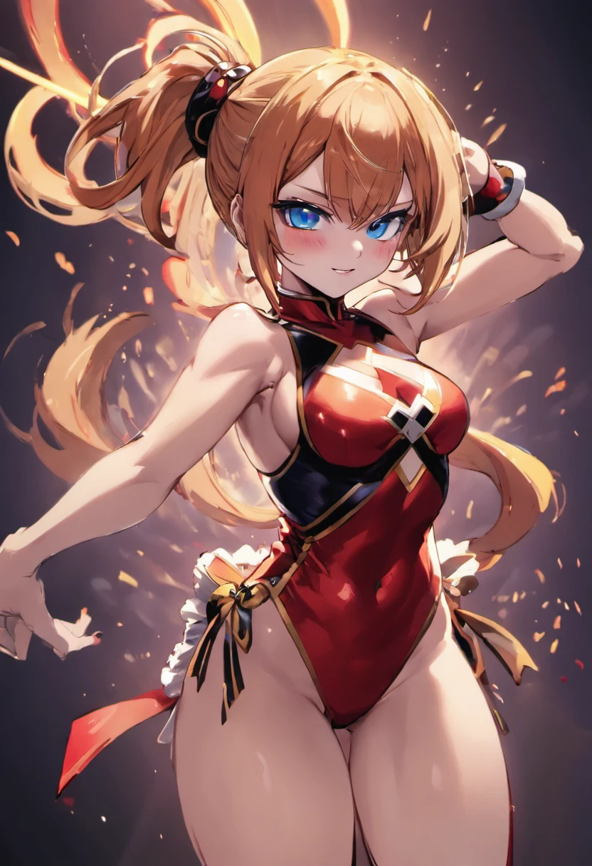 (masterpiece、top-quality、ultra-detailliert、hight resolution、 Manga:1.2)、(beautifull detailed face)、(beatiful detailed eyes:1.2)、poneyTail、(backflip:1.2)