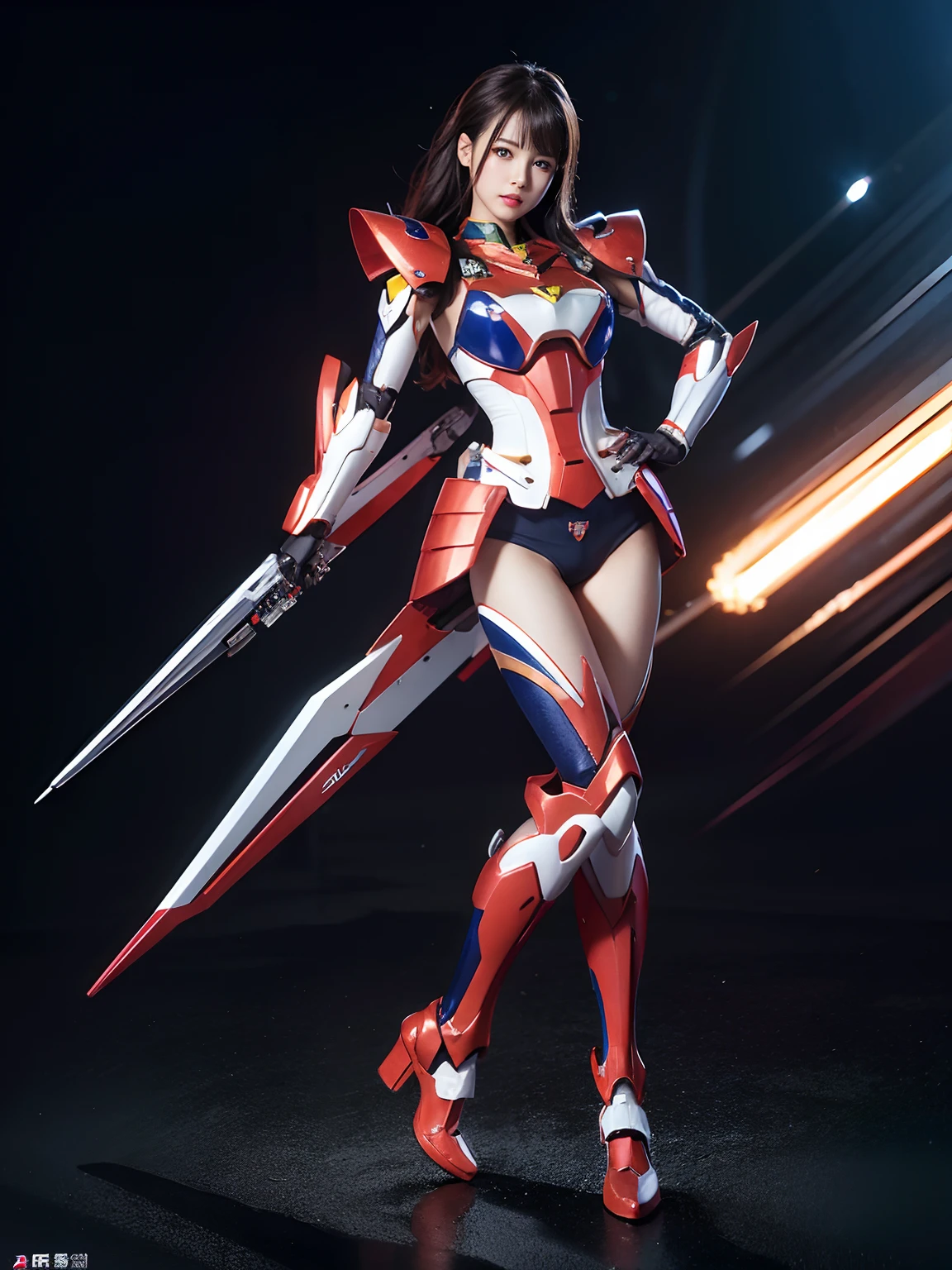 The mecha woman shows her chest