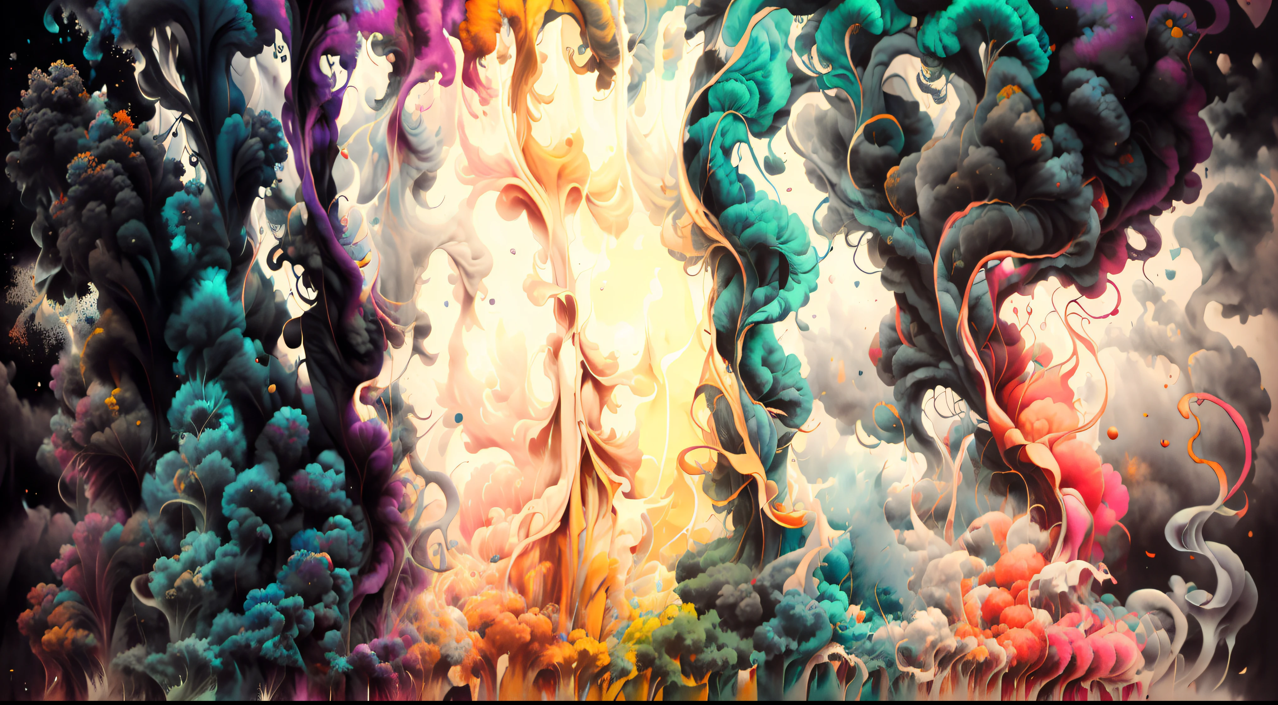 Obra de Arte abstracto. Un primer plano de un humo colorido se vierte sobre un fondo, burbujas tornasoladas llenas de humo colorido, humo de color fluido, humo colorido, Humo multicolor, humo coloreado, humo de colores brillantes, acid-colored smoke, Humo de color, humo de arco iris, Background of psychedelic smoke, Humo colorido en el fondo, humo espeso y colorido, Humo giratorio colores radiantes, nubes de humo de colores, humo arremolinado, Arte del humo fluido