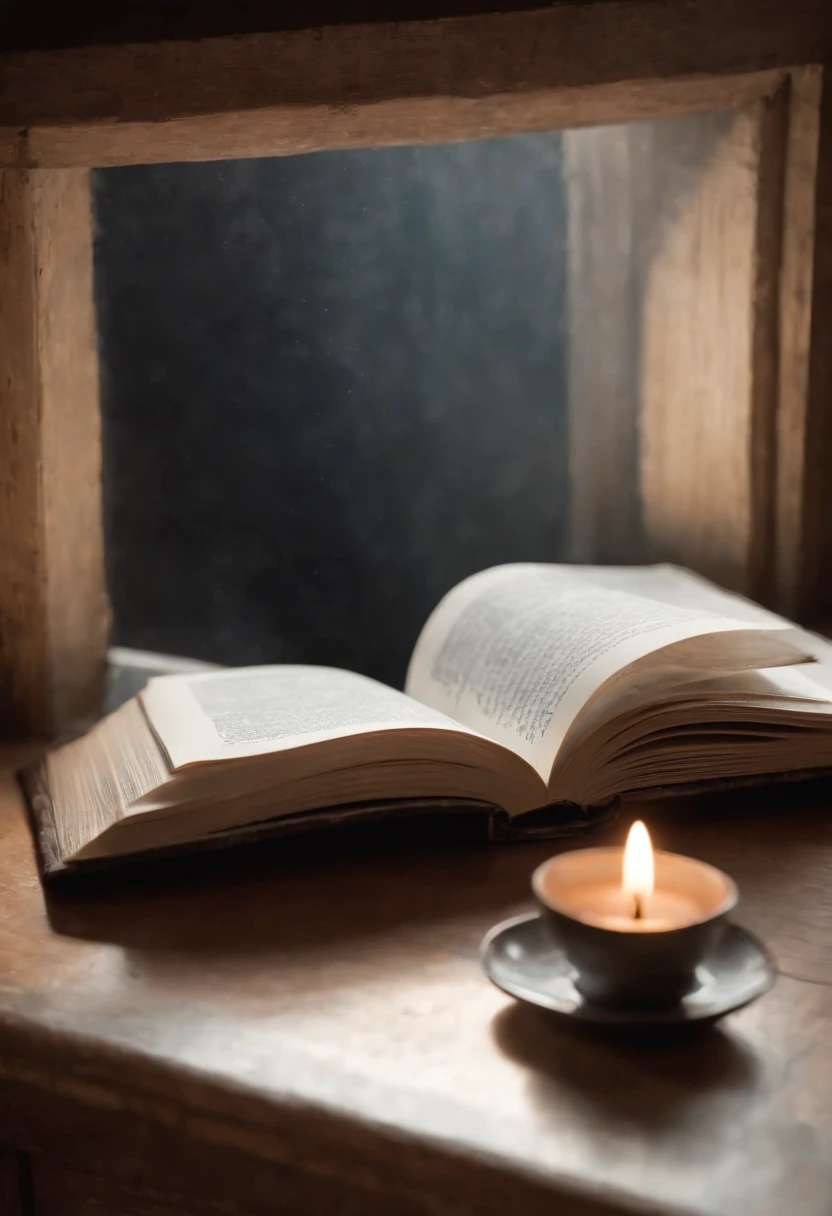 (best quality,highres:1.2),ultra-detailed,realistic:1.37,dark background,open book in the middle of darkness,illuminating only the book,only book lit up,powerful spotlight on the book,high contrast,sharp focus,book pages ultra-detailed,crisp and clear text,shadowy surroundings,mysterious atmosphere,subtle light spill,striking chiaroscuro effect,intricate embossed cover,elegant leather-bound book,rich textures,impeccable craftsmanship,book pages filled with knowledge,surrounded by endless darkness,engulfed in a sea of shadows,suspenseful setting,extraordinary detail,expertly crafted details,meticulously designed light and shadow,inducing a sense of wonder,impeccable attention to detail,thick black ink and crisp white pages,breathtakingly realistic,dramatic lighting,creating a captivating ambiance,vivid colors contrasting with dark background,enveloped in a sense of mystery,edges of the book fading into darkness,subtle reflections on the cover,subdued palette,unearthly glow emanating from the book,captivating and alluring,mesmerizing beauty,profound significance of the book,transcendent experience,uniquely immersive,compelling narrative revealed on the pages,absorbed in the world of literature,unfathomable secrets waiting to be discovered,unparalleled artistic vision