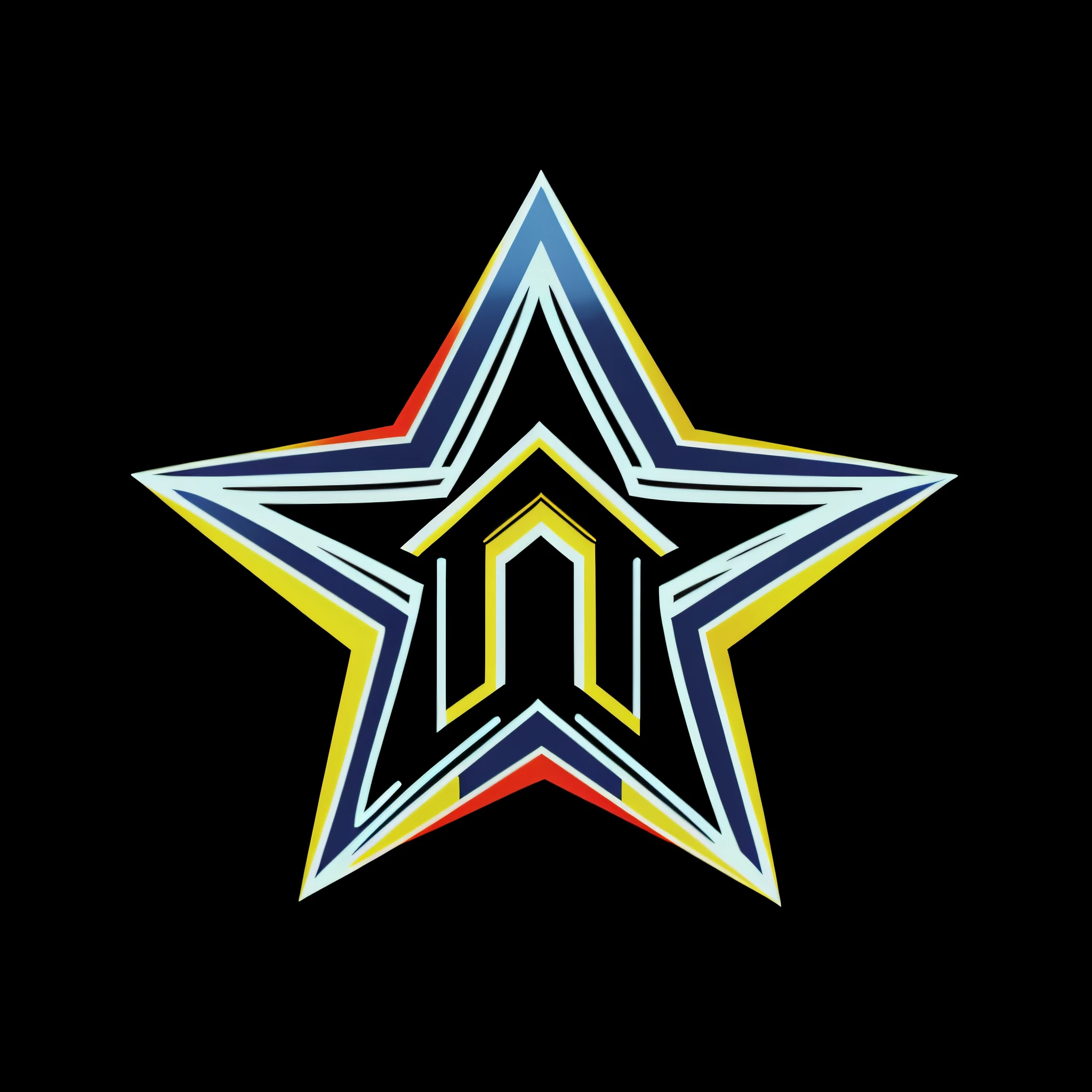 um close up de uma estrela com um fundo preto, telhado estrela, estrela dentro, Novi Estrelas, Estrela Michelin, magic star, Planeta Estrela Espacial Bonito Neon, Feito em Adobe Illustrator, estrela gigante, arte do logotipo, imagem de perfil, Estrela KPOP, single logo, Criado no Adobe Illustrator, Criador de estrelas, estrela cadente no fundo