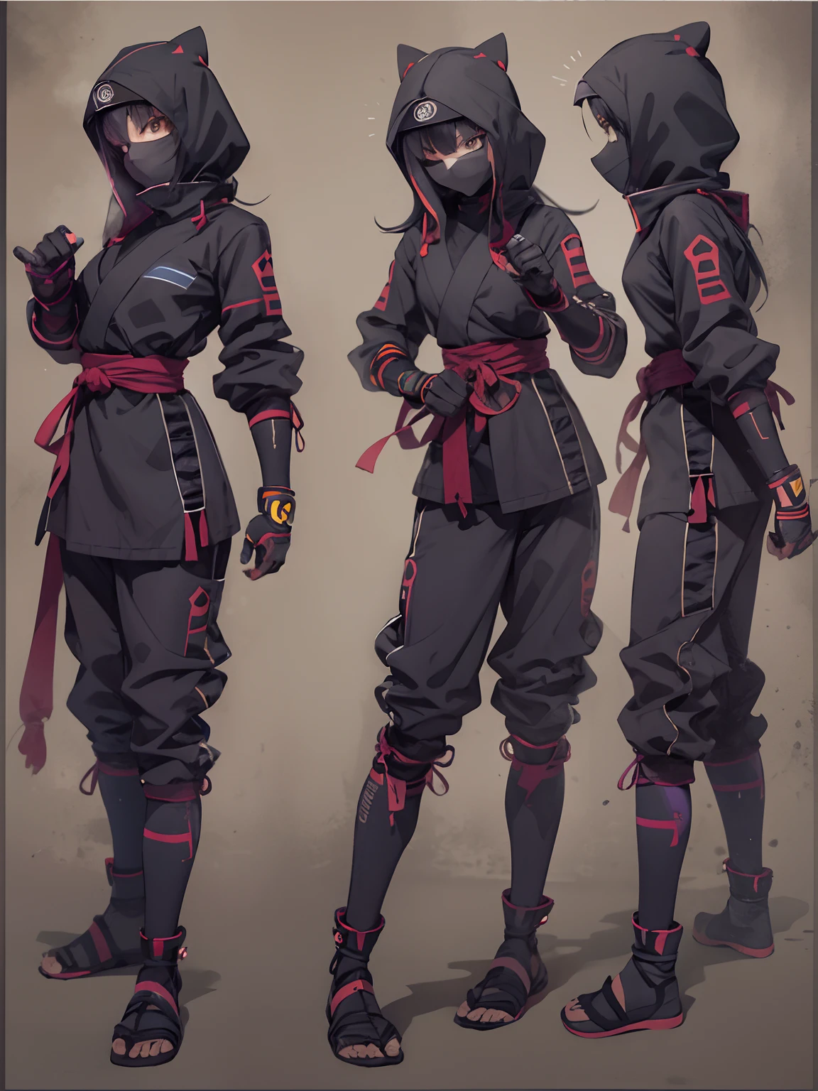 ninja girl, ninjutsu, stylish,