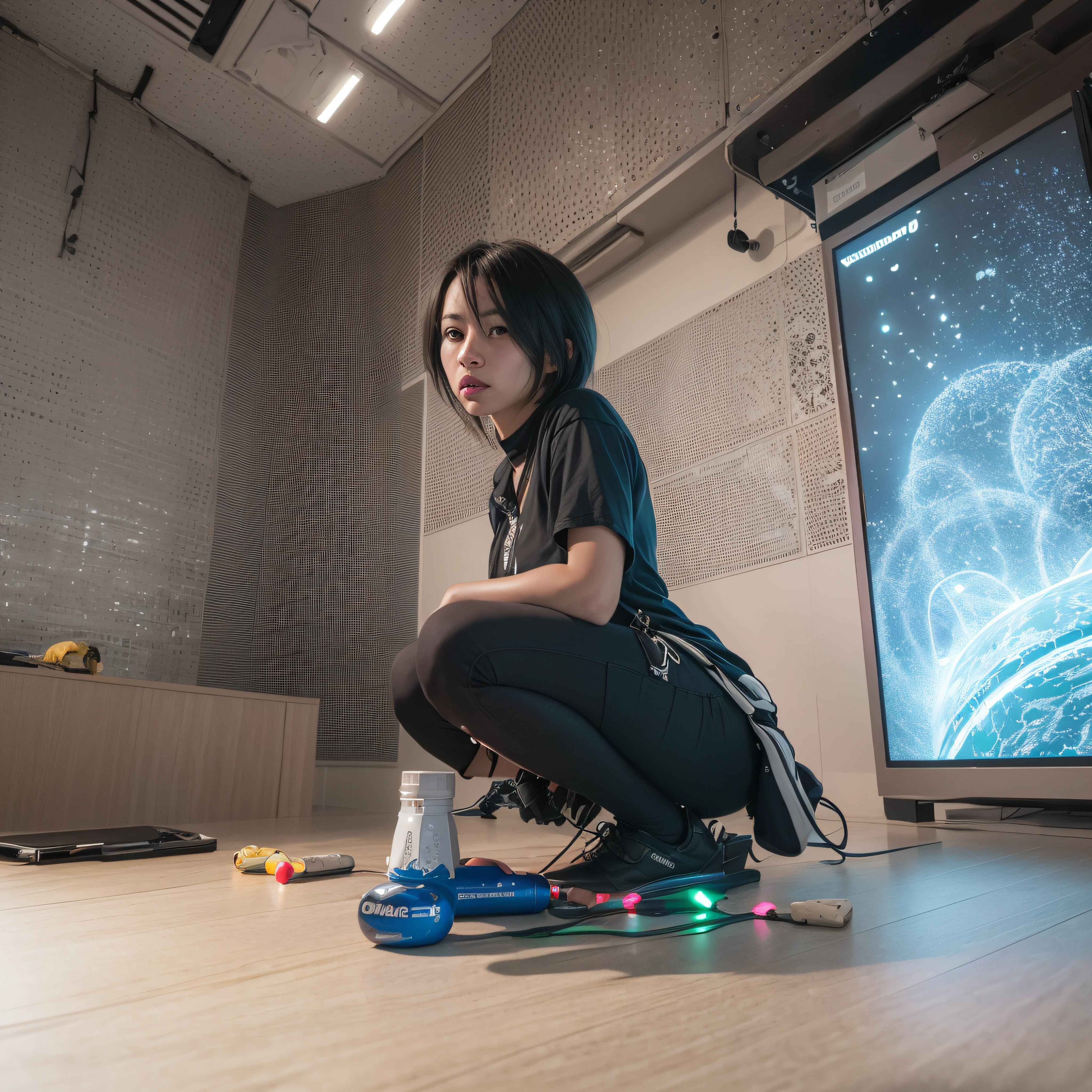 ((calidad superior)), ((obra maestra)), ((realista)), (Los detalles), (fotorrealista:1.5), puppet, marioneta de nadera humanoides tendidos en un piso de concreto, Science-Fiction, HDR, Trazado de rayos, NVIDIA RTX, Los ultra-Highres, Irreal 5, Sub-Surface Scatterring, PBR texturizado, Post-procesamiento, Anisotropic filtering, Profundidad de campos, maximum sharpness and sharpness, Regla de los tercios、8K RAW、(Luminescent Particles:1.4)、(super-detailed CG、Unidad 8k Fondos de pantalla、lighting like a movie、destello de lente、foco nítido、Arte cyberpunk、arquitectura cyberpunk