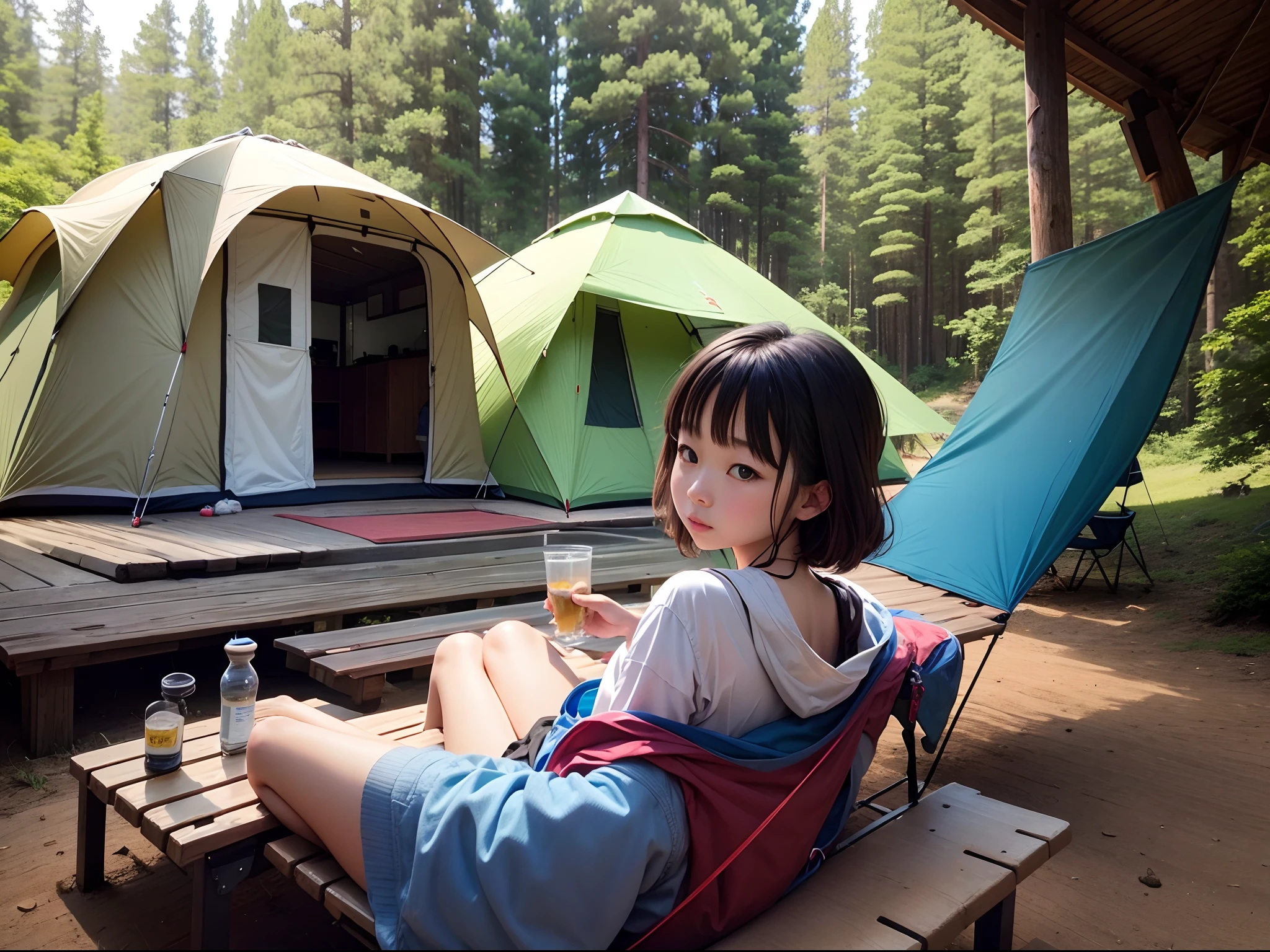 Camping style、femele、Adults、夏天