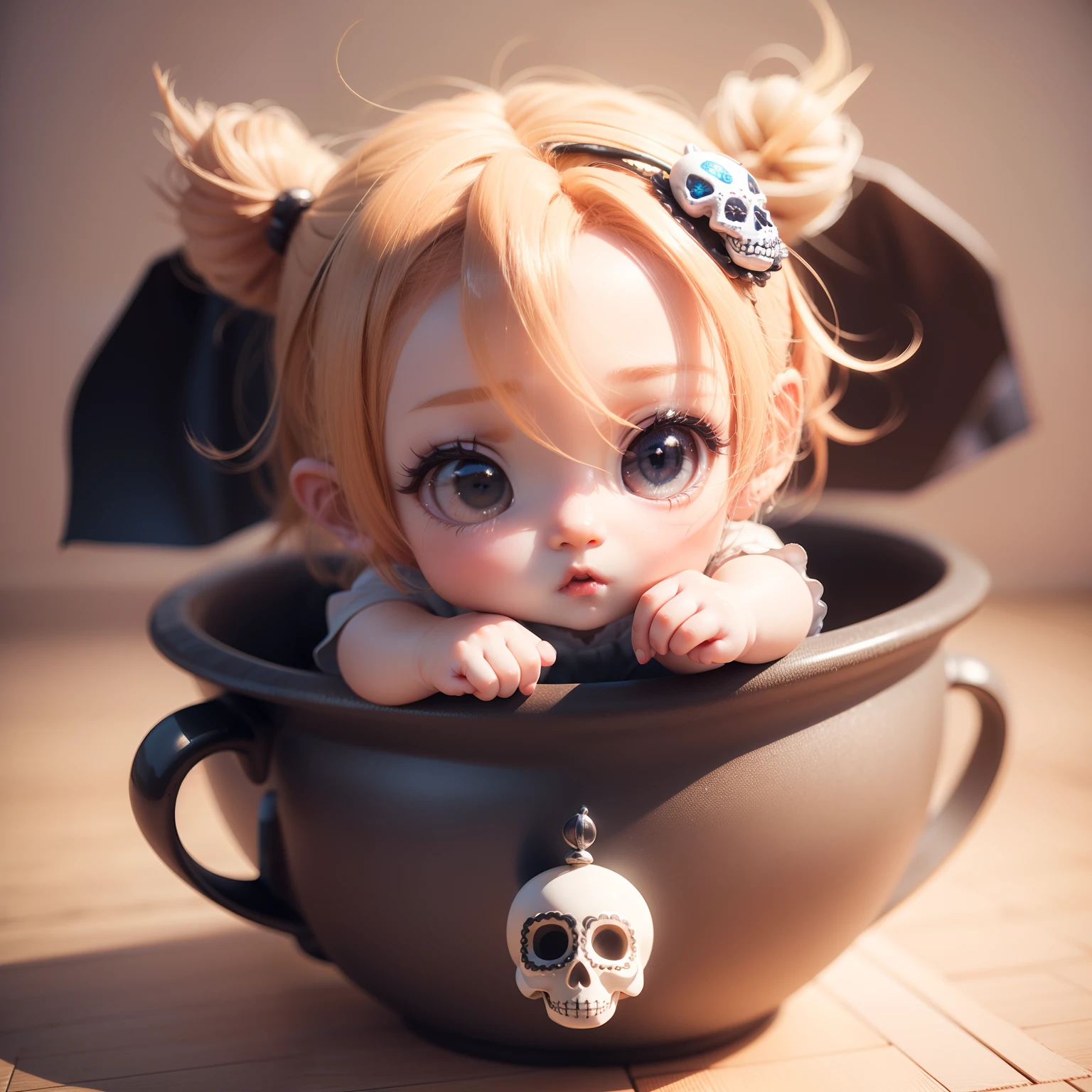 Cute  Chibi Anime、(((Chibi 3D))) (Best Quality), (masutepiece)Afterburst Sugar Skull, masutepiece, Best Quality