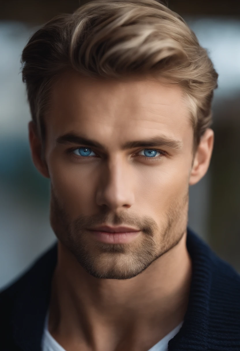 photography, male perfection, strong jawline, full lips, swedish 33 year old, short dark blonde hair, blue eyes, hyper realistic, 8k --v 4