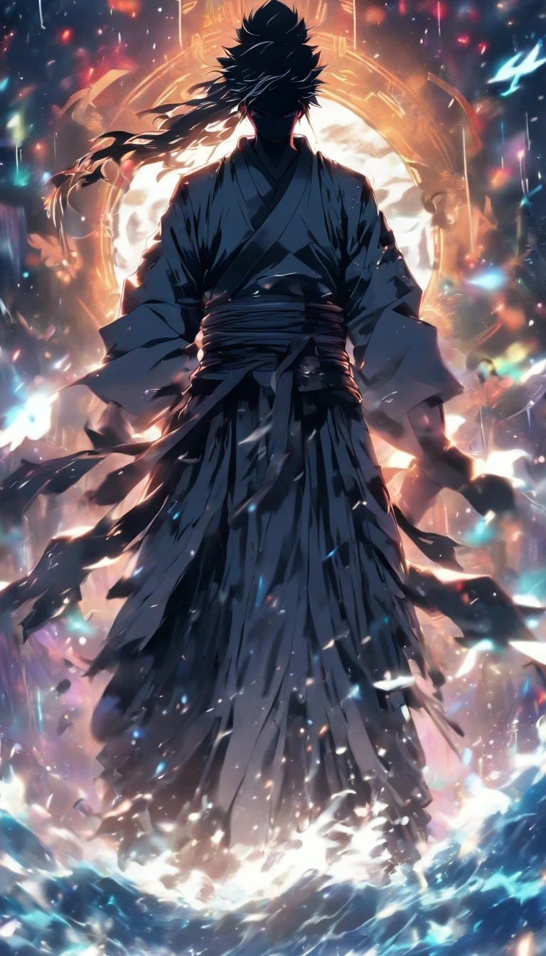 ((Masterpiece))，(Best quality))，Faraway view，There were twenty swords suspended in the air，Sword Rain，A young Taoist priest，Infinite Sword System，Glow effects，Hyper-realistic，Ultra photo realsisim，Chinese black and white ink style，Black and white，Decolorization，Smudge，ink，8K，super-fine，high qulity，OC renderer