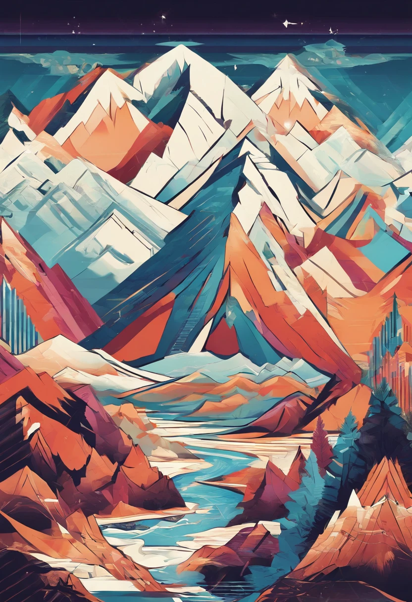 (((masterpiece))),best quality, snow mountain, scenery, sky, outdoors,