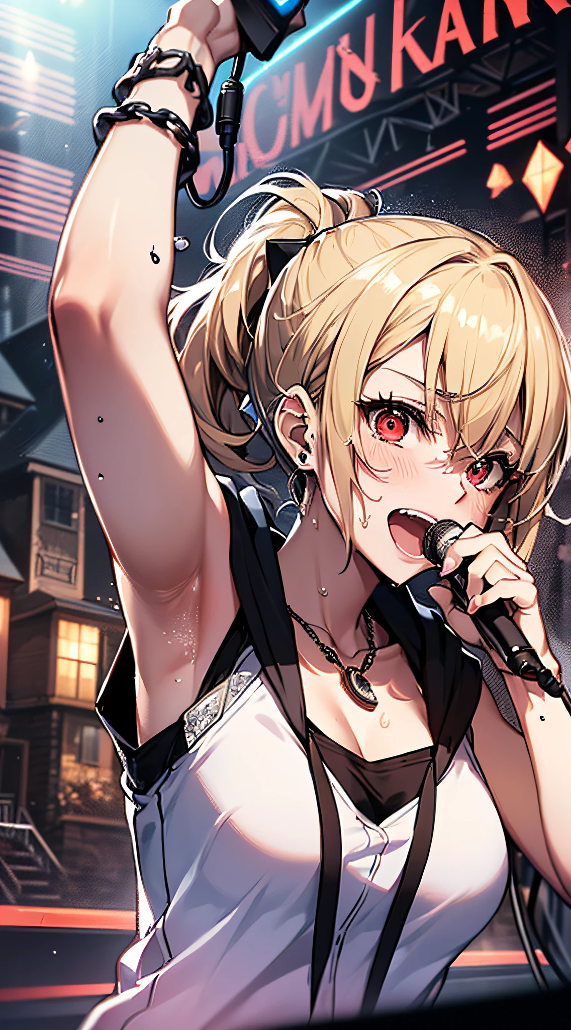 (Himiko toga),(short blond hair with two messy pulps),yellow eyes with thin pupils),(vestindHimiko toga),(short blond hair with two messy pulps),yellow eyes with thin pupils),(wearing),+,(Naked)
