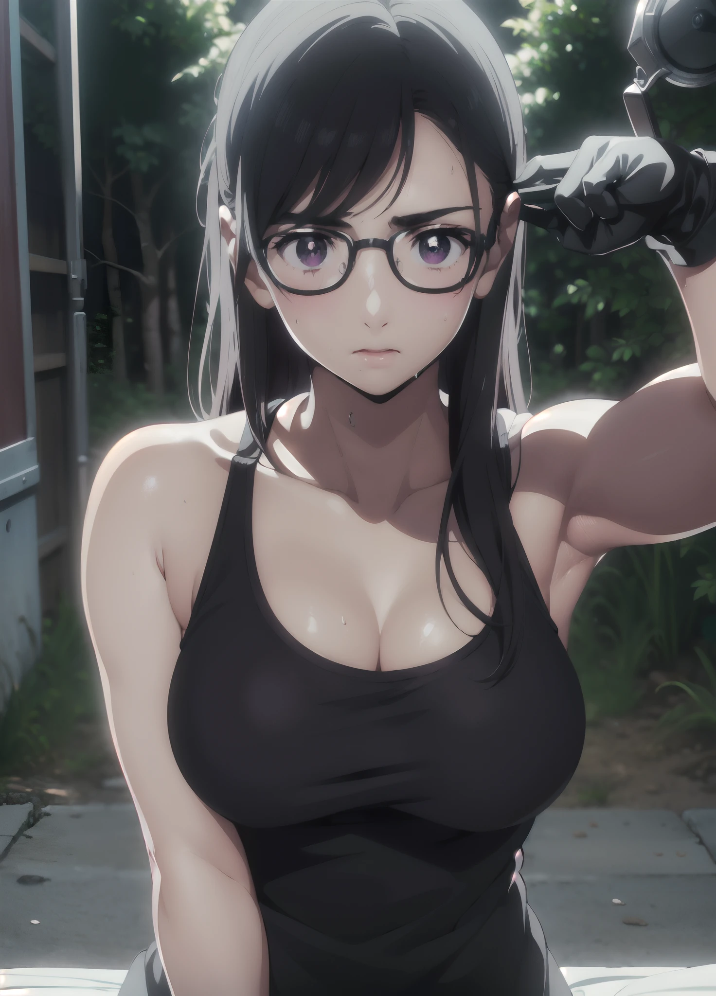 Black tank top、gloves、red blush、、Face zoom up、crane_v1, 1girl in, Armpits, beautiful detailed hair, beautiful detailed cold face、view straight on, Close-up of people, Wet、((masutepiece:1.4, Best Quality)), ((masutepiece, Best Quality)), (photographrealistic:1.4) ((Armpits)), (超A high resolution:1.2), ,beautiful girl with beautiful details, Very cute, beautiful girl with beautiful details, professional photography lighting, extremely detailed eye and face, Eyes with beautiful details ,pubick hair,The upper part of the body、barechested、tits out、Takushi、directly in front、teats、(fullnude)、illustratio、masterpiece、top-quality、Side lighting、(realisitic:1.1)、A MILF、A MILF、Beautuful Women、Colossal tits、(abdominals:0.7)、Constriction、wide-hips、(masterpiece、top-quality)、(1 persons)、solofocus、超A high resolution、shinny skin、Lying on your back、 、Arms raised、(NSFW:1), (((masterpiece))), (1girl in), Steaming sweat, hands on own breasts, 、(Curve:1.1)、good lighting、、masterpiece、top-quality、A highly detailed、Highly detailed CG Unity 8K wallpapers、illustratio、((beautifull detailed face))、top-quality、( ((ultra-detailliert )))、high-resolution illustrations、hightquality、hight resolution、Side lighting、((illustrationbest))、hight resolution、flawless、Highly detailed eyes、Perfect litthing、(extremelydetailedCG:1.2)、(Sad face:1.1)、 (red blush:1.3)、