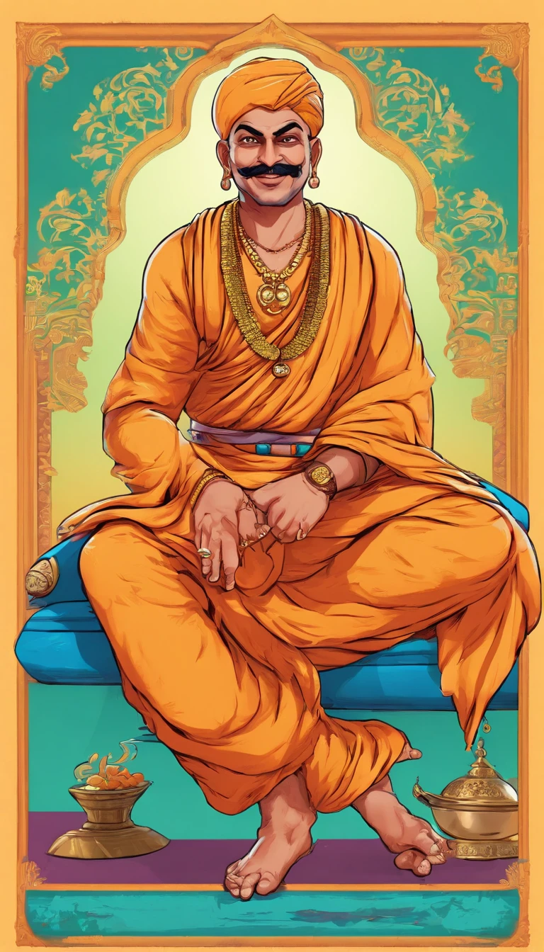Render Tenali Rama as a charismatic and endearing character with a friendly smile and expressive eyes.