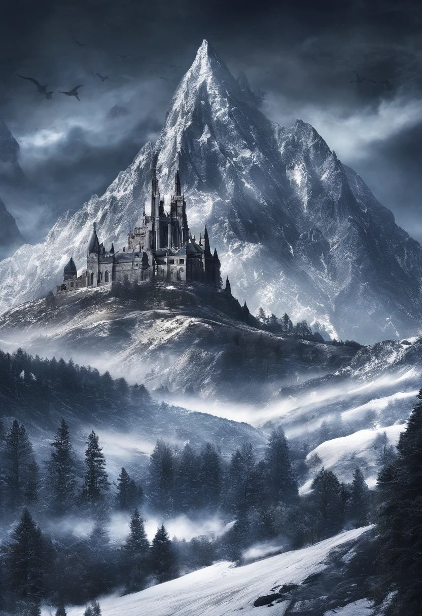 (((masterpiece))),best quality, snow mountain, scenery, sky, outdoors,