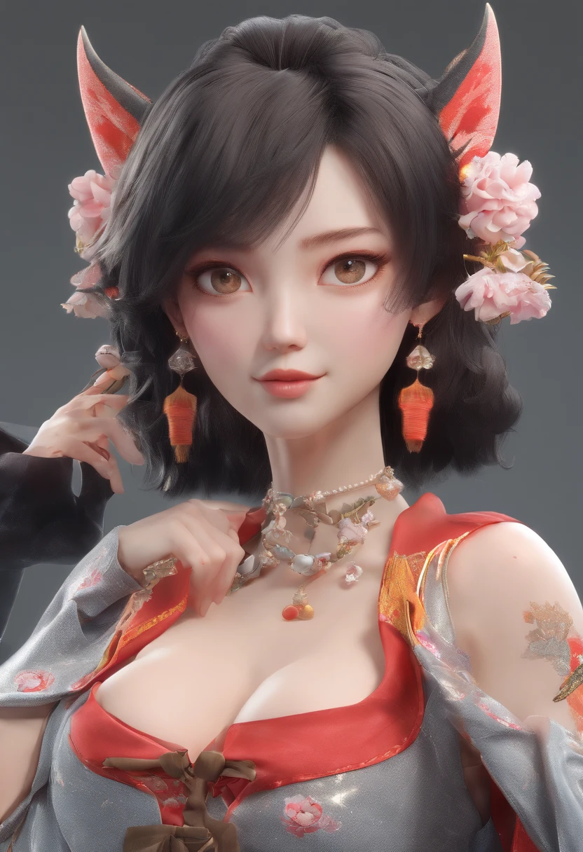 half Hannya mask style+ half kitsune+black woman on right side, illustrator, 0mib, masterpiece, high quality, black and gray, monochrome, 8k, high resolution, high detail, japanese, samurai, extremely detailed eyes and face, japan , black woman on right side, beautiful detailed nose, beautiful detailed eyes, light on face, looking at viewer, (1 woman, mature face), realistic face, full lips, captivating smile, realistic body, (RAW photo, best quality ), (realistic, photorealistic: 1,3) , masterpiece, extremely beautiful, extremely detailed, CG, unity, 4k wallpaper, amazing, fine detail, extremely detailed 8k CG unity wallpaper, huge file size , ultra-detailed, high resolution, absurd, soft light, wet dress, big round ass ,
