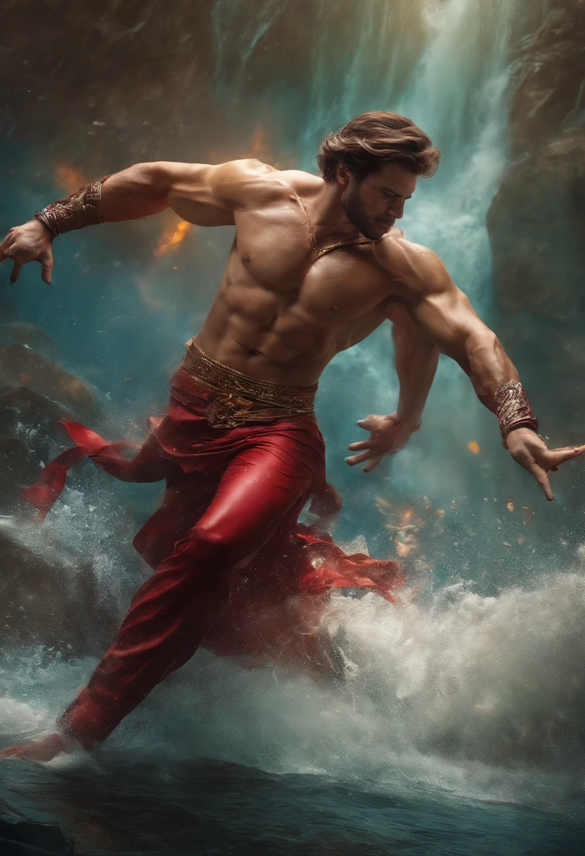 splash art, perfect anatomy, absurd poses, action pose