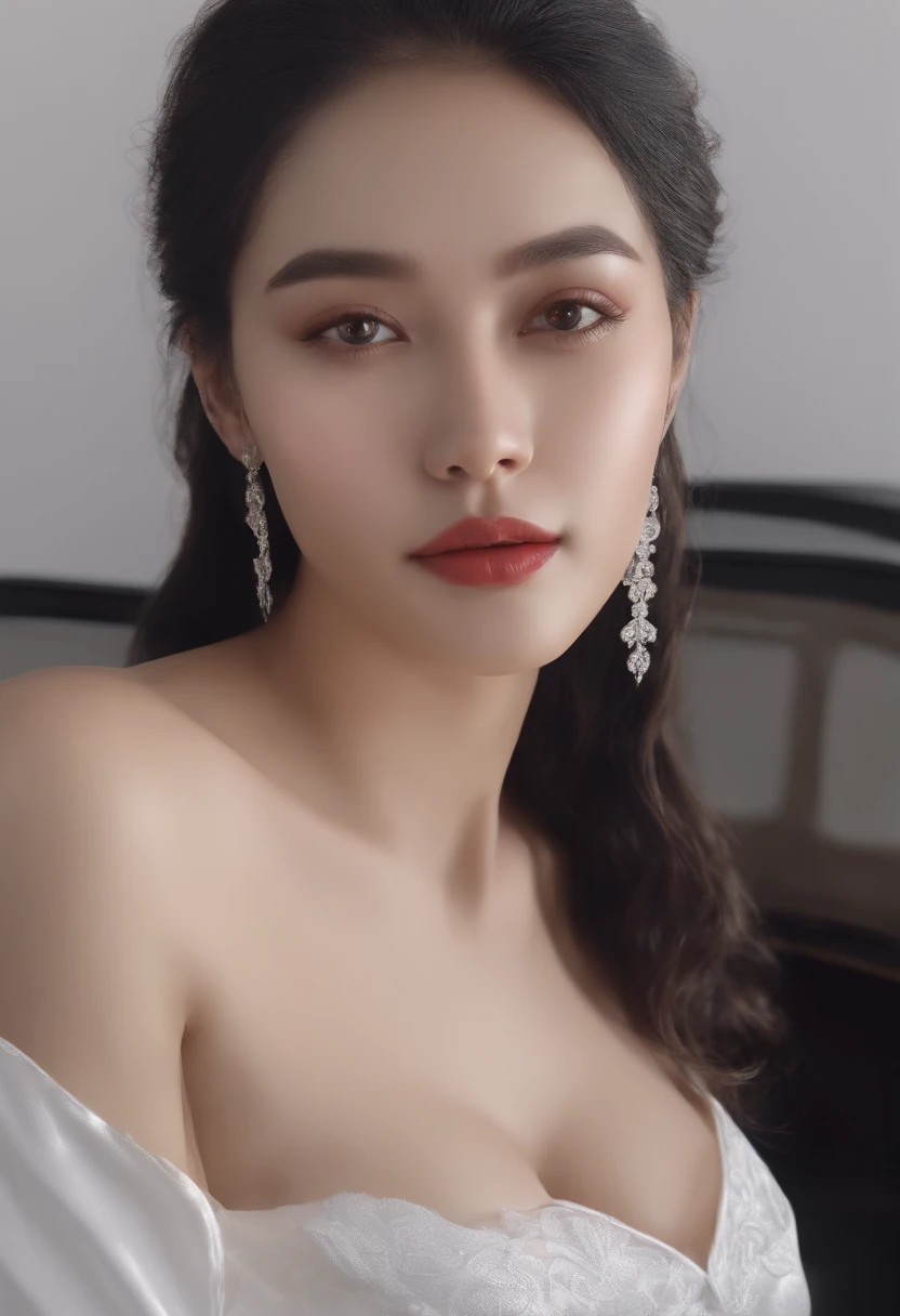 RAW, analog, Nikon Z 85mm, ((best quality)), 4K, intricate details, highly detailed, sharp focus, professional, photorealistic, post-processing, max detail, roughness, real life, ultra realistic, photorealism, photography, photography, SILHOUETTE light, (realistic, photo-realistic:1.37),Amazing, finely detail, masterpiece,best quality,official art, extremely detailed CG unity 8k wallpaper,perfect artwork,upper body, shiny hair, glowing eyes, lustrous skin, realistic, underboob, huge breasts,perfect female figure, mature female, milf, narrow waist, looking at viewer,lace,seductive posture, sexy pose, alluring,best quality ,masterpiece, illustration, an extremely delicate and beautiful, extremely detailed , Amazing, finely detail, masterpiece,best quality,official art,absurdres, incredibly absurdres, huge filesize, ultra-detailed, highres, extremely detailed,beautiful detailed girl, extremely detailed eyes and face, beautiful detailed eyes,light on face,cinematic lighting,see-through,looking at viewer,White pajamas, transparent material, protruding, revealing buttocks,sfw:1.5,masterpiece, best quality, high quality, High definition, High quality texture, High quality shadow, high detail, beautiful detailed, finely detailed, extremely detailed cg, detailed texture, a realistic representation of the face, realistic, colorful, delicate, Cinematic Light, sidelighting, Lens Flare, Ray tracing, sharp focus, (intricate details, makeup, (detailed beautiful delicate face, detailed beautiful delicate eyes, a face of perfect proportion, high detailed skin, detailed skin, best ratio four finger and one thumb, arms under breast, medium large breasts, wide hips, smooth midriff, skiny and thin,fashion, solo ,(young), face highlight, upper body, detailed face, tear mole, white skin, silver hair, braid hair, looking at viewer, big eyes, silk robe, (hollow pattern, white, silk), earrings, slim body, luxury room, professional lighting, tear robe