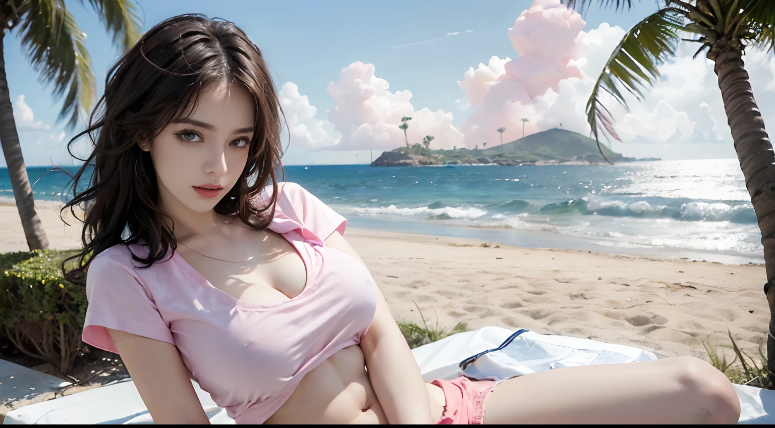 ((best qualtiy, 8K, tmasterpiece:1.3)), edgy:1.2, A beautiful woman with a perfect body:1.4, Slim Abs:1.2, ((Layered hairstyle, tits huge:1.5)), (Athens,the street:1.2),saturated:1.5,Highly detailed facial and skin texture,A detailed eye,Double eyelidd,Look at the camera sideways,open shirt,navels,exposed navel,Cover your chest with your hands,hands on breasts, , Sunny weather, enormous breast, seaside, waves, palm tree, White t-shirt and ripped shorts, Sunny weather, seaside, waves, palm tree, White t-shirt and ripped shorts, Sunny weather, seaside, waves, palm tree, White t-shirt and ripped shorts,take off HER's t-shirt, PINK TITS,take off HER's t-shirt, PINK TITS,take off HER's t-shirt, PINK TITS,take off HER's t-shirt, PINK TITS,take off HER's t-shirt, PINK TITS,take off HER's t-shirt, PINK TITS,take off HER's t-shirt, PINK TITS,take off HER's t-shirt, PINK TITS,take off HER's t-shirt, PINK TITS,take off HER's t-shirt, PINK TITS