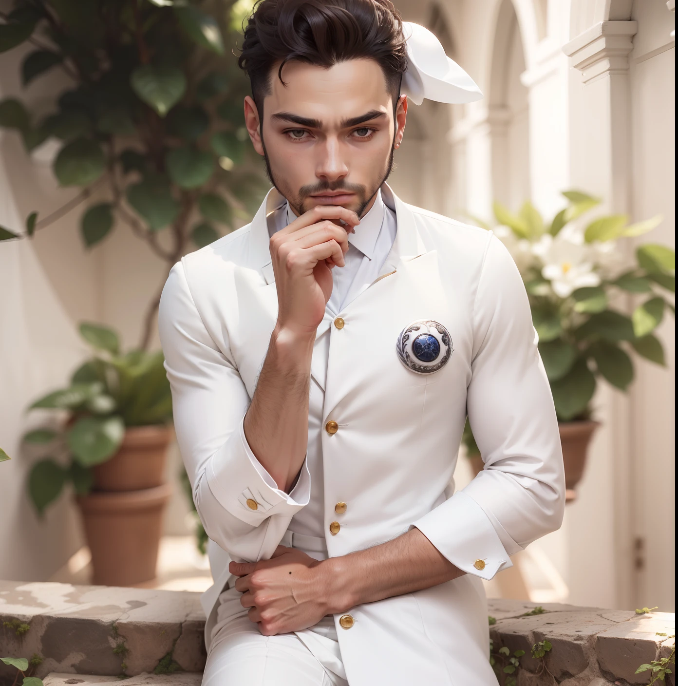 vestido com um terno branco e gravata preta sentado em uma mesa, white suit and hat dropped over one eye, a suited man in a hat, terno branco e gravata vermelha , vestindo terno branco, homem bonito, bonito e elegante, terno branco, elegante, beautiful man, apelo masculino alta moda, muito bonito, Macho bonito, vestindo terno branco futurista
INFO
Size
1536X1536
Date
Sep 11, 2023
Type
upscale