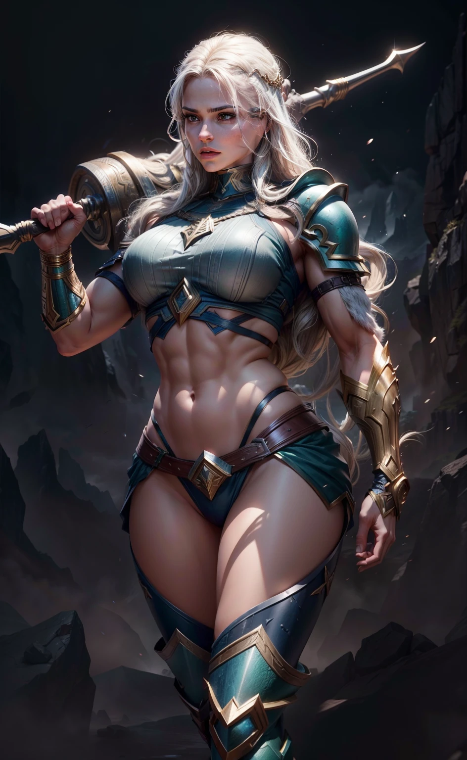 Asgard,valkyrie, mulher com corpo perfeito, com um corpo torneado e musculoso. Anatomia correta,epic fantasy digital art,tmasterpiece,8k,high-definition resolution,desenho detalhado,Qulidade Superior,, Epic composition