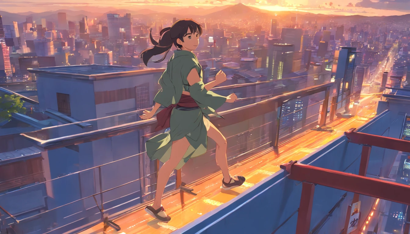 ninjartist,natta,Inside the city,Run at full speed on the roof,Full speed、influence